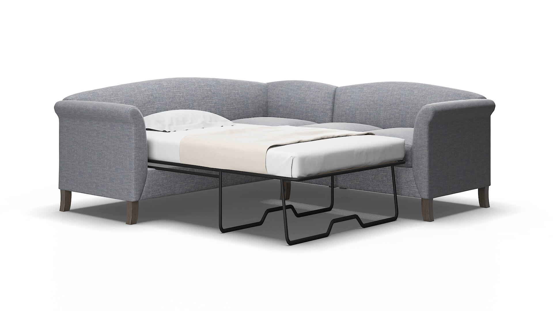 Crete Lana ash Sectional sleeper Espresso Legs  2