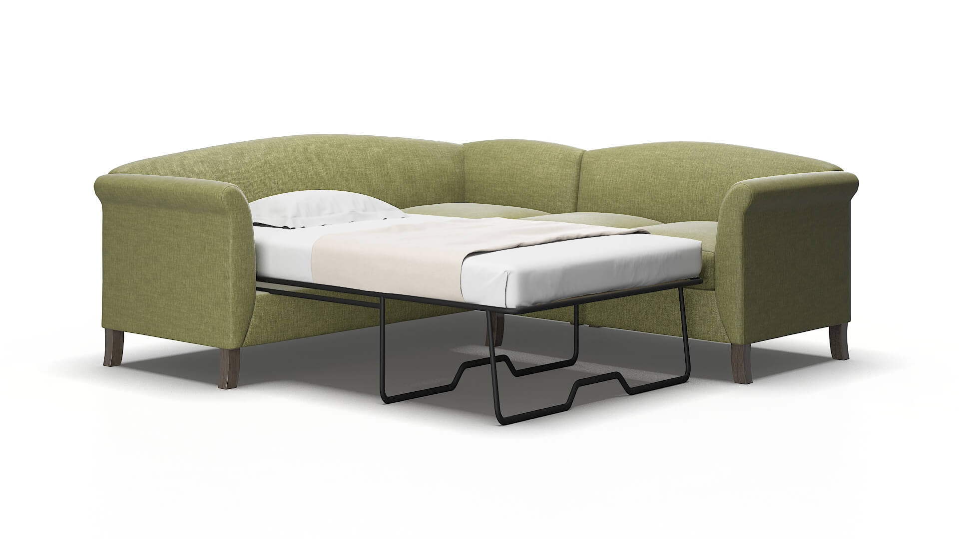 Crete Leslie lawn Sectional sleeper Espresso Legs  2