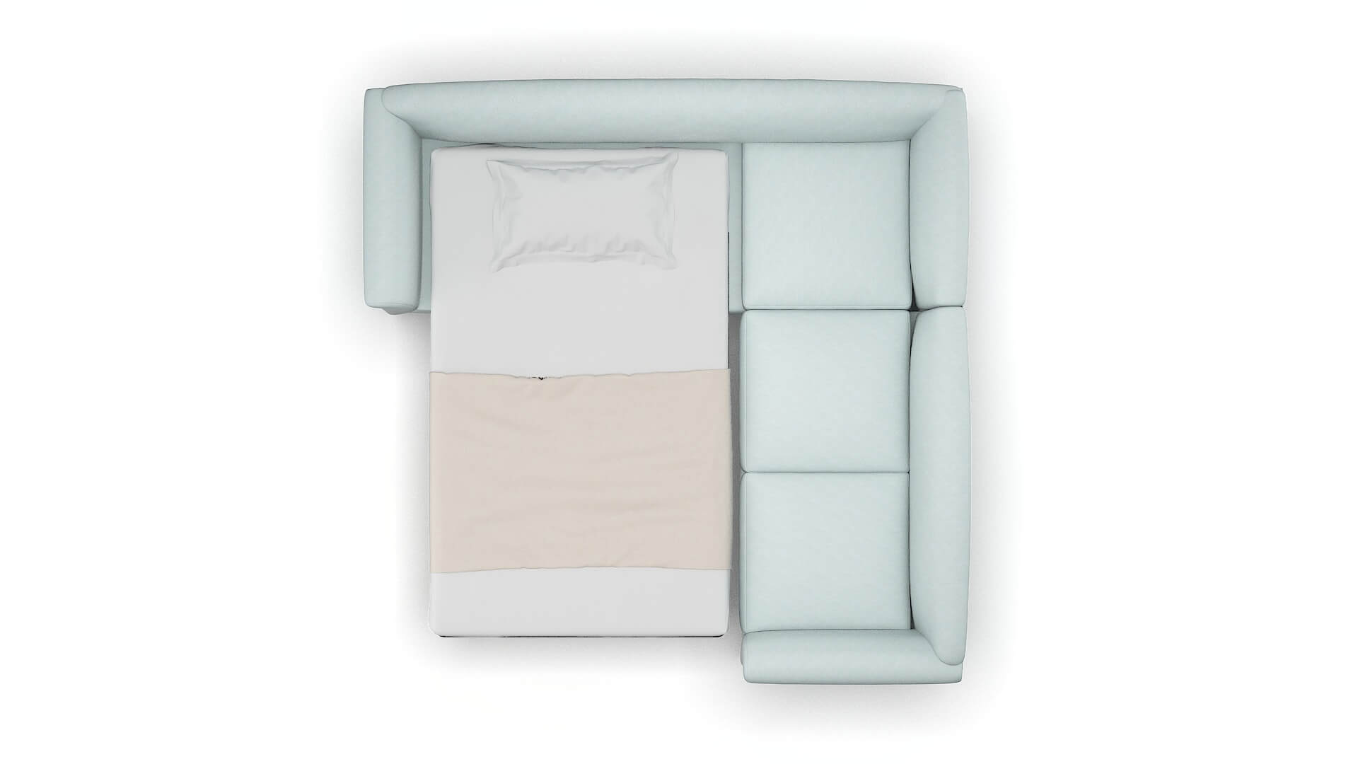 Crete Leslie Robins_egg Sectional Sleeper Espresso legs 3