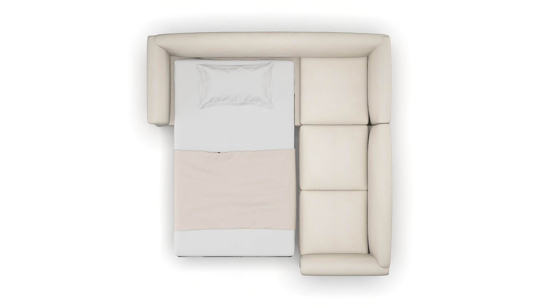 Crete Malibu Linen Sectional Sleeper Espresso legs 3