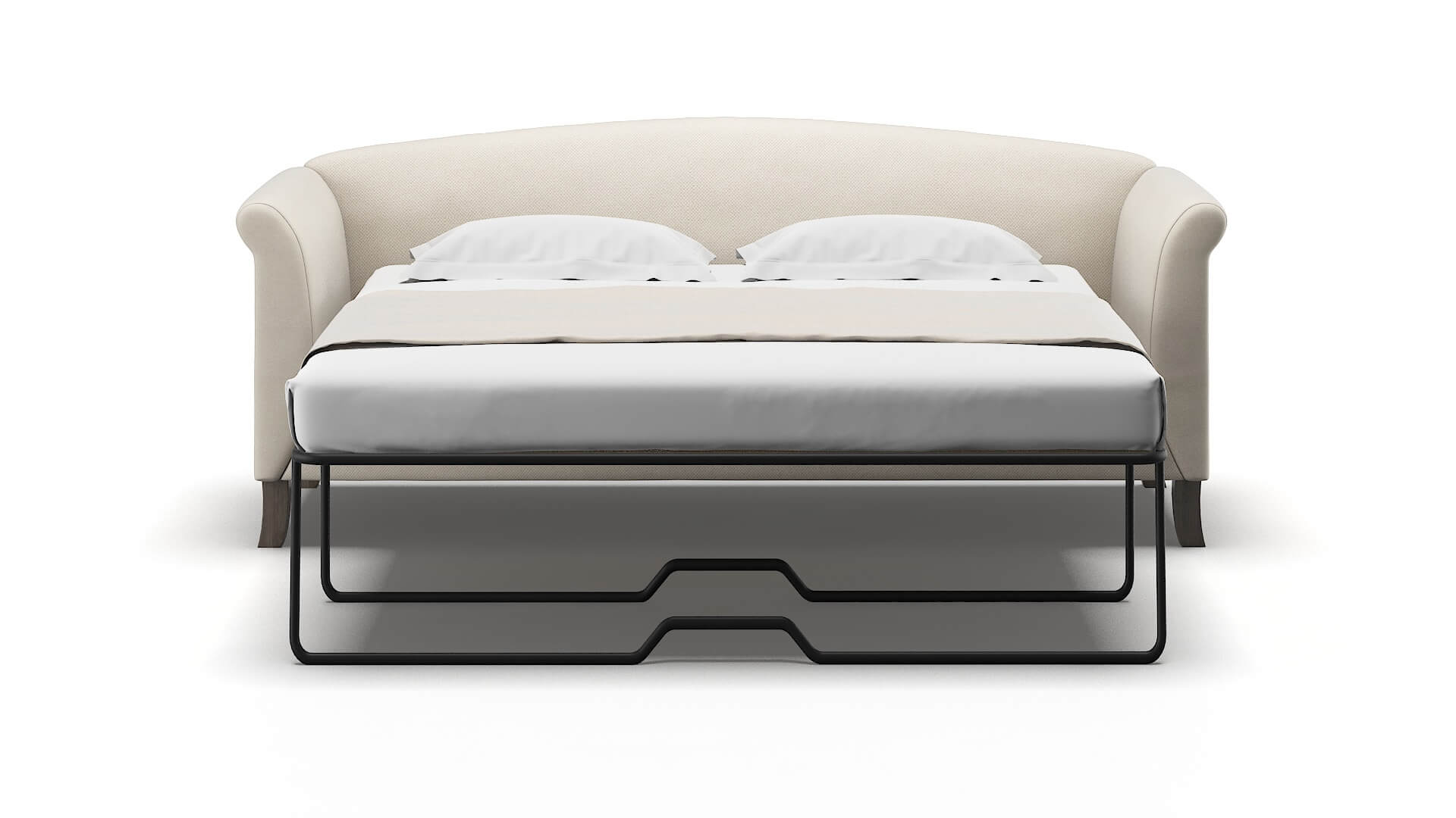 Crete Malibu Linen Sofa Sleeper Espresso legs 1