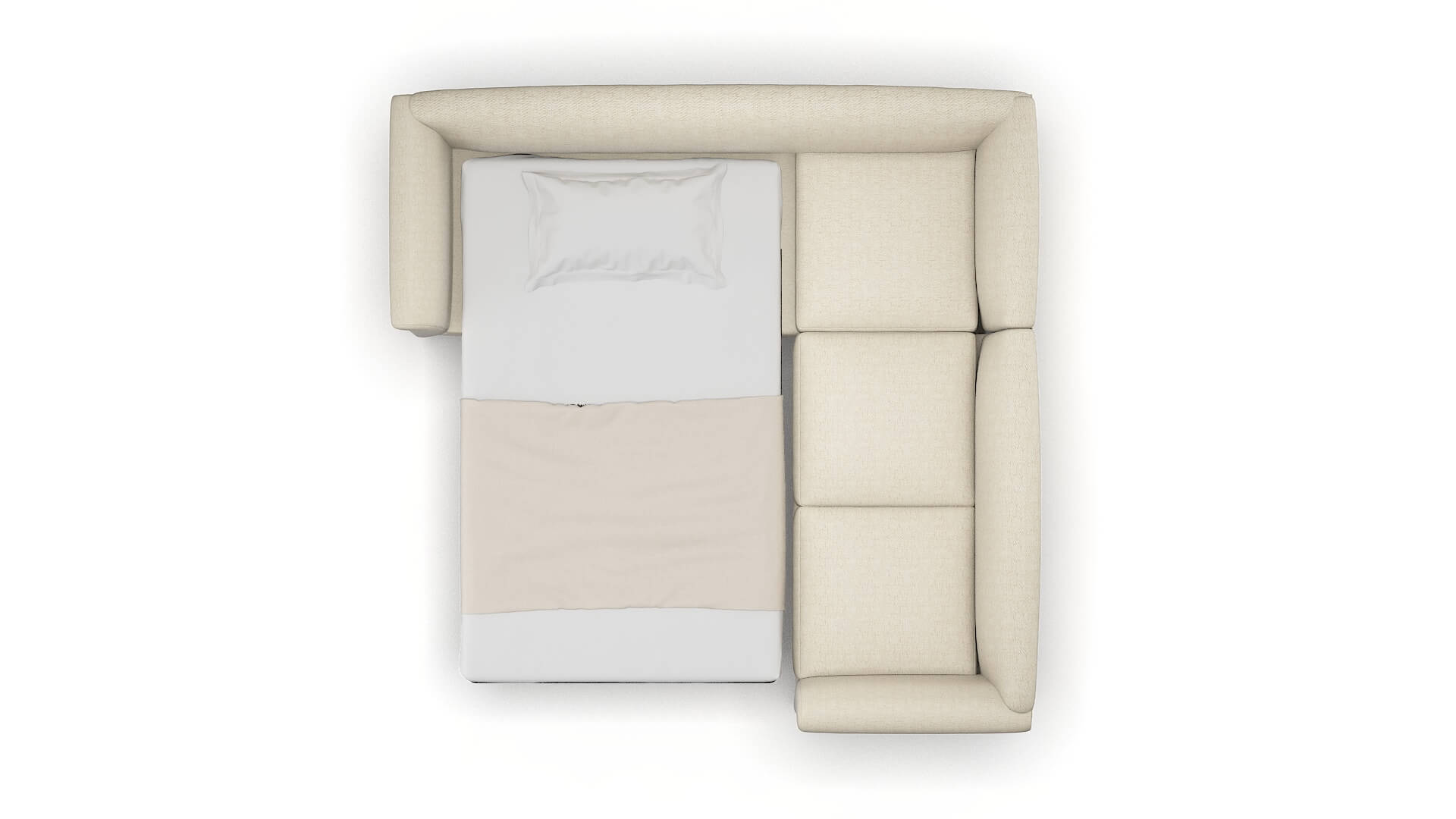 Crete Malibu Sand Sectional Sleeper Espresso legs 3