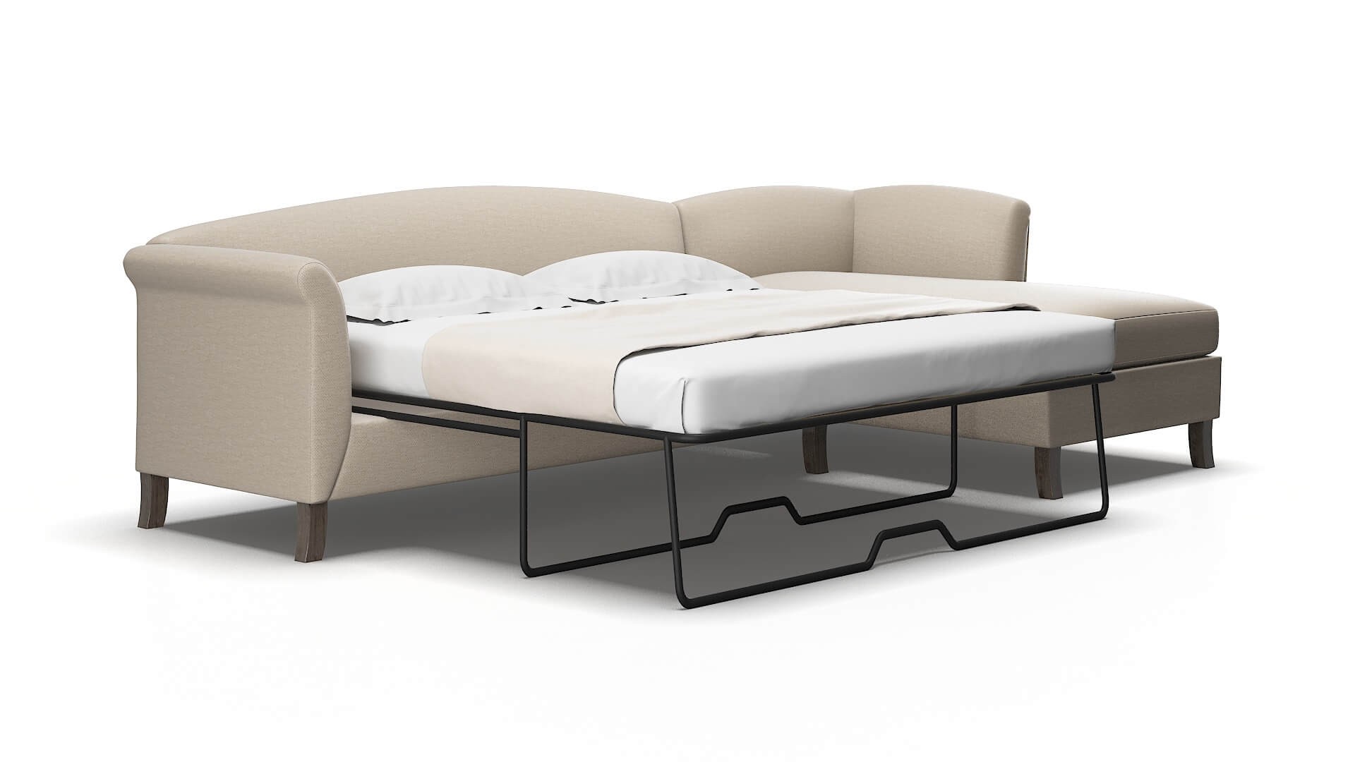 Crete Naples almond Panel sleeper Espresso Legs  2