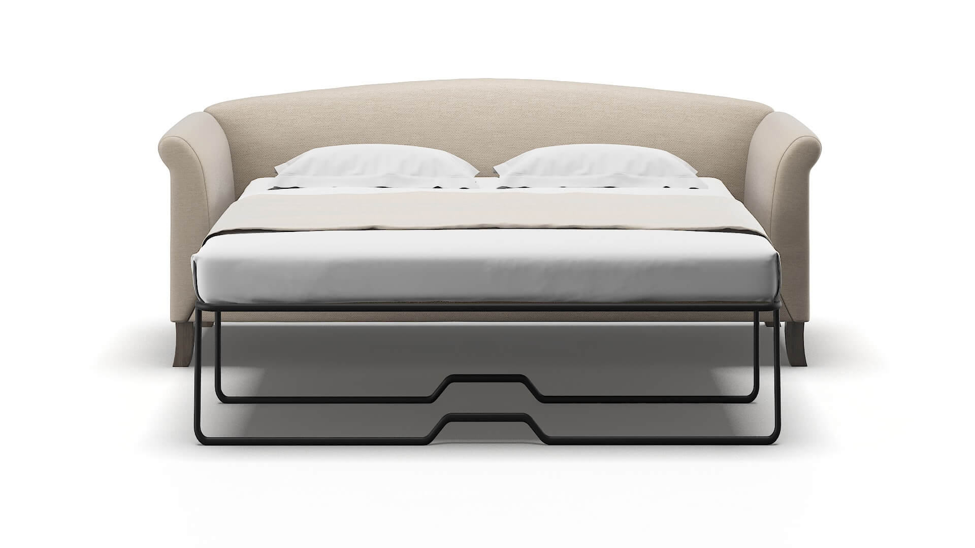 Crete Naples Almond Sofa Sleeper Espresso legs 1