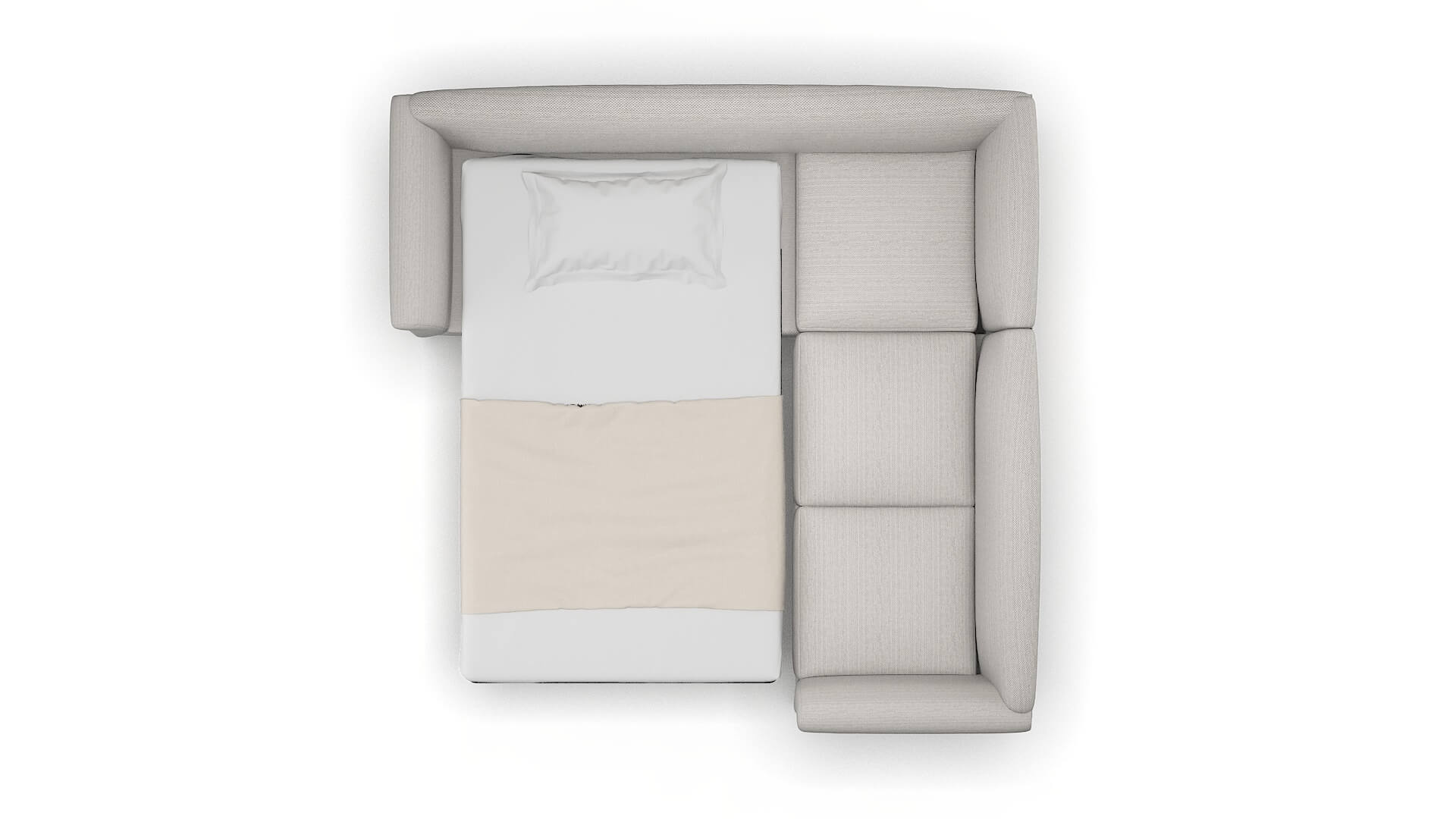 Crete Naples Ash Sectional Sleeper Espresso legs 3