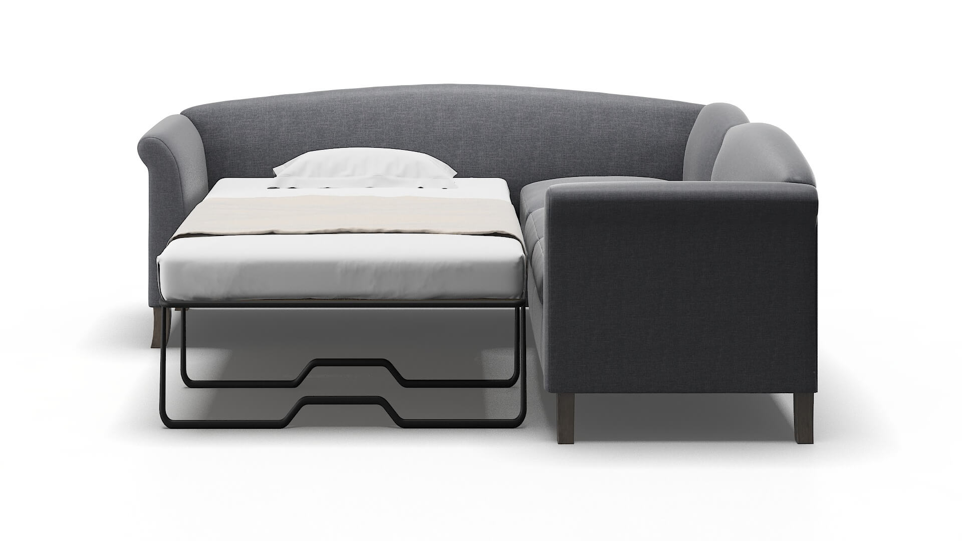 Crete Notion Graphite Sectional Sleeper Espresso legs 1