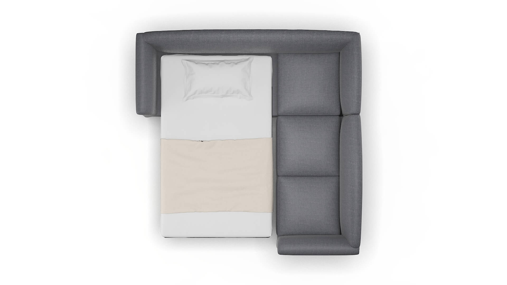 Crete Notion Graphite Sectional Sleeper Espresso legs 3