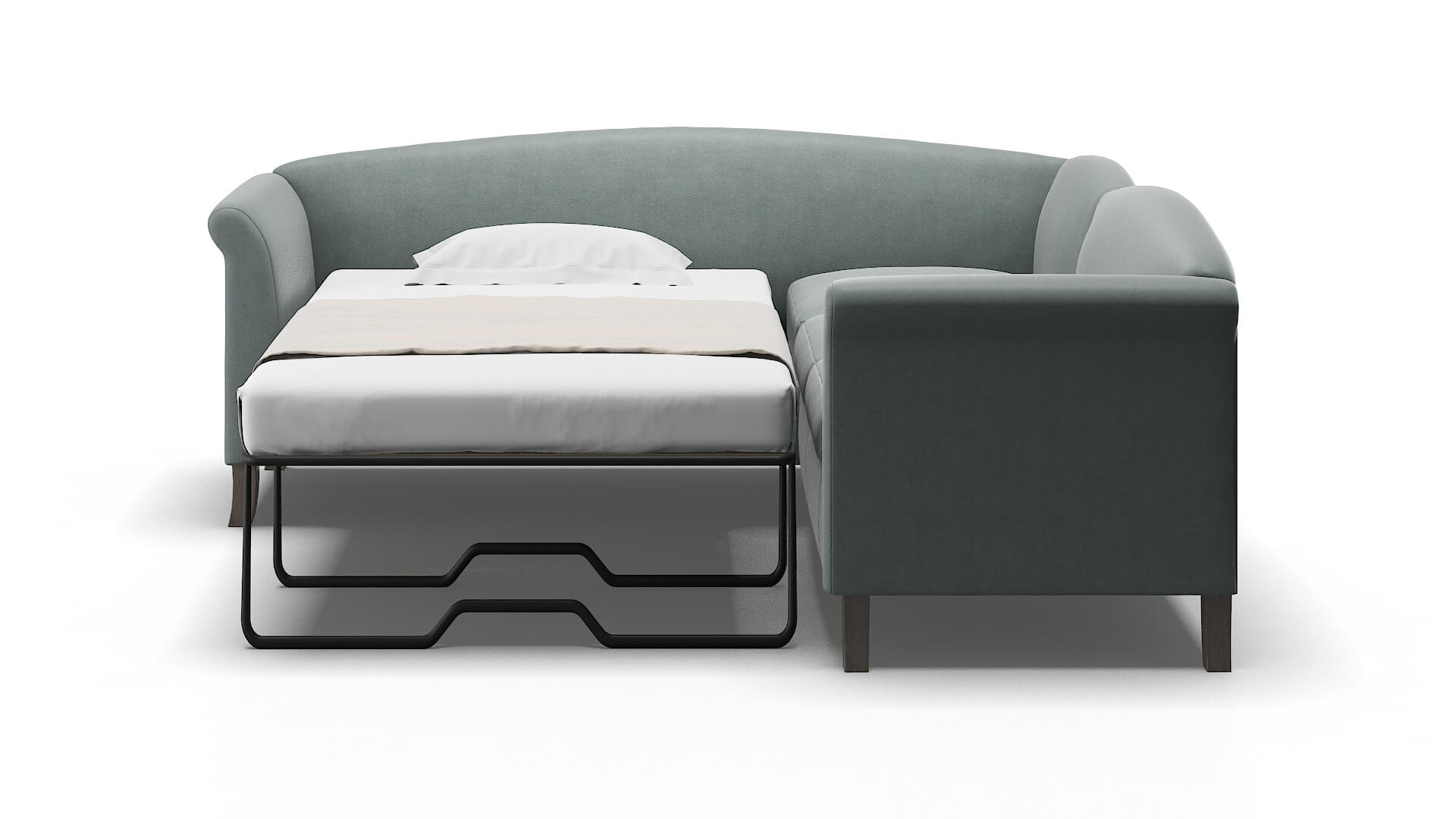 Crete Oakley Baltic Sectional Sleeper Espresso legs 1