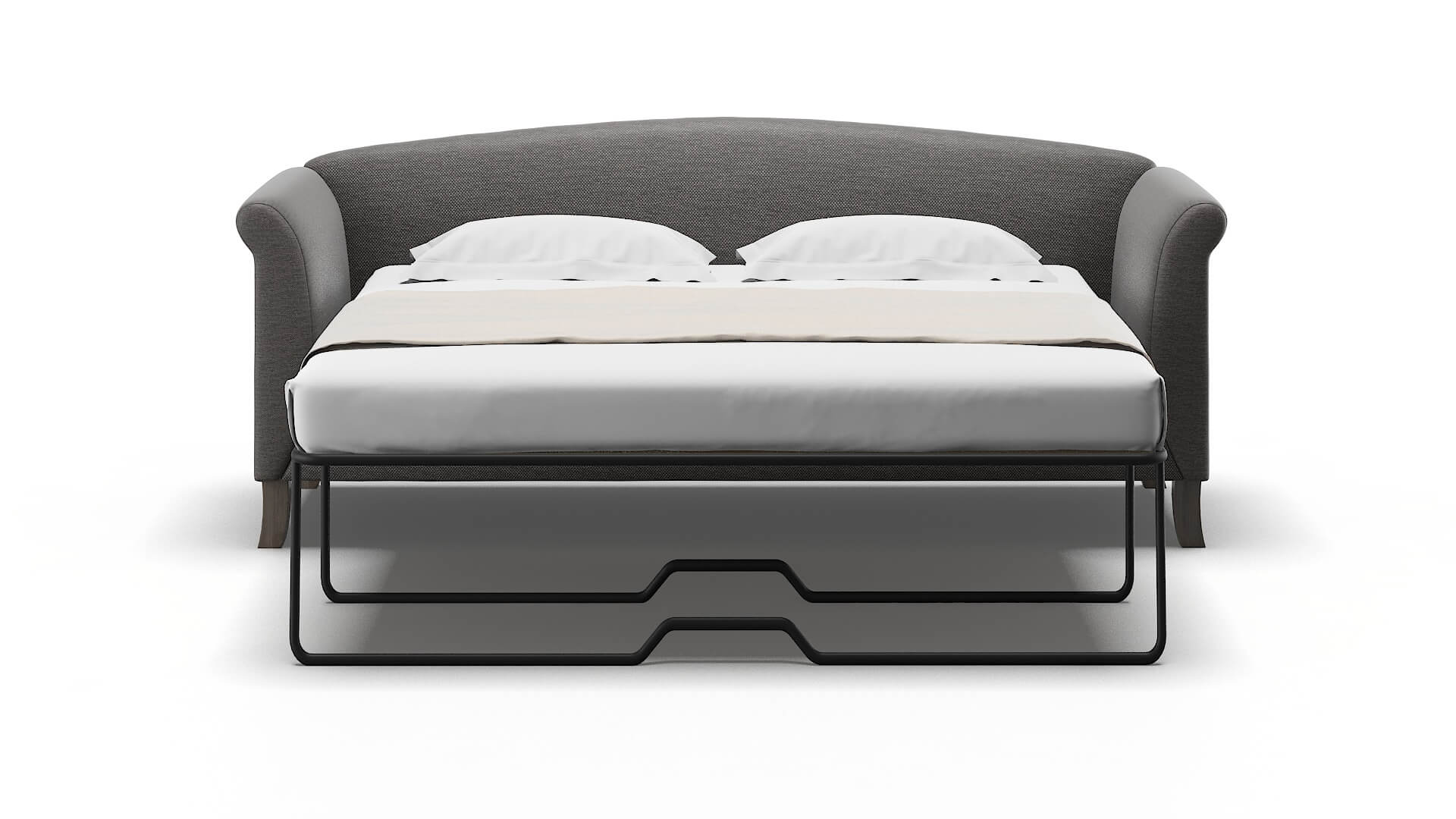 Crete Oscar Charcoal Sofa Sleeper Espresso legs 1