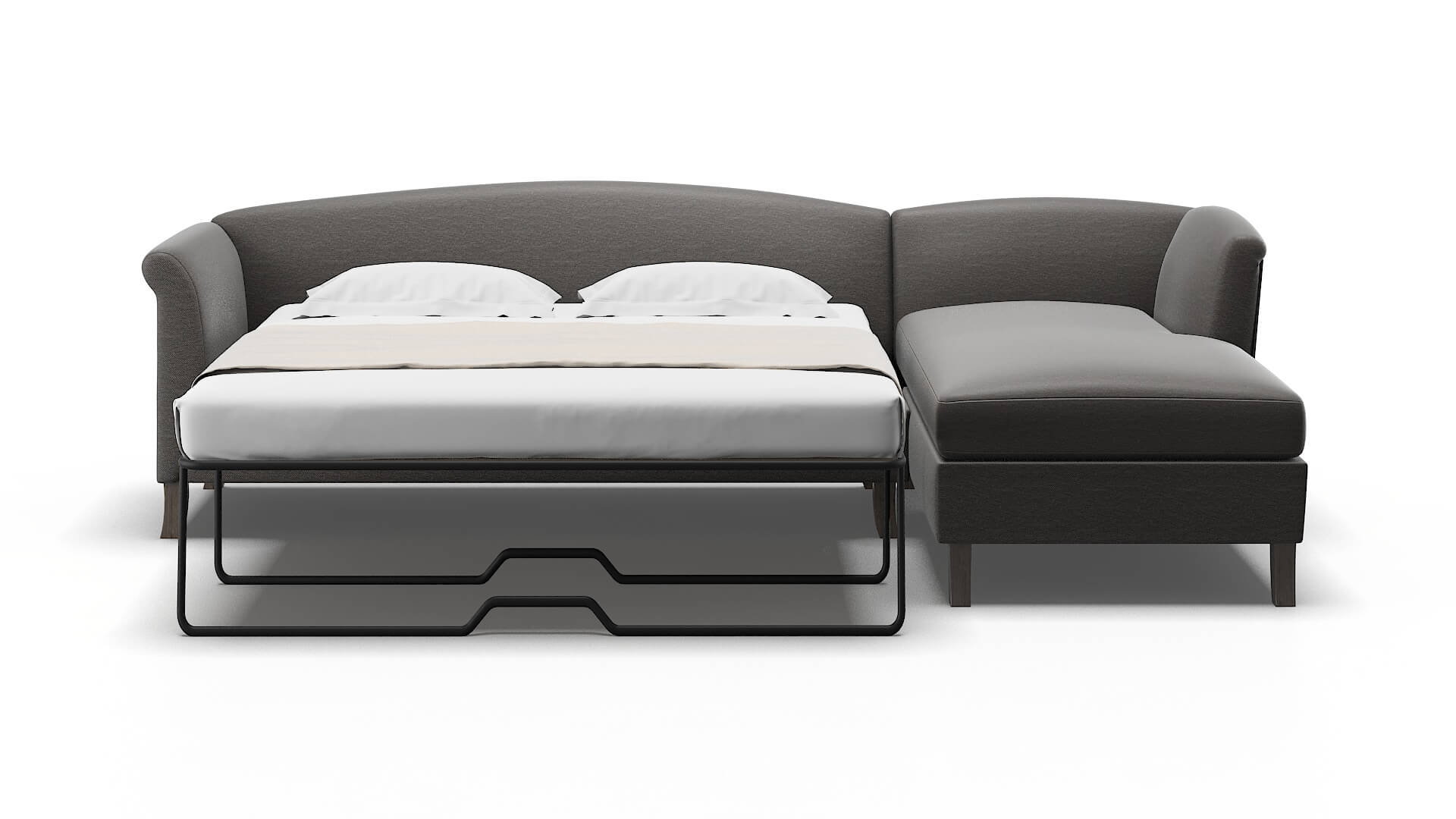 Crete Oscar Grey Panel Sleeper Espresso legs 1