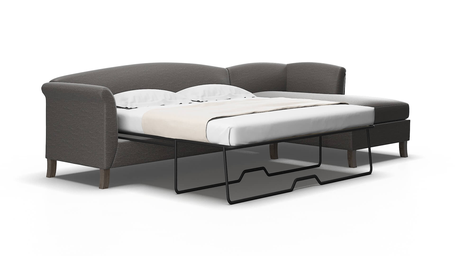 Crete Oscar grey Panel sleeper Espresso Legs  2