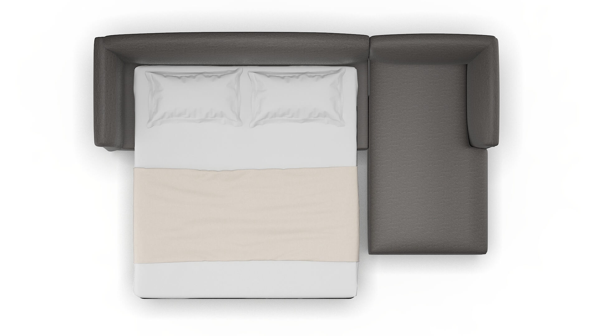 Crete Oscar Grey Panel Sleeper Espresso legs 3