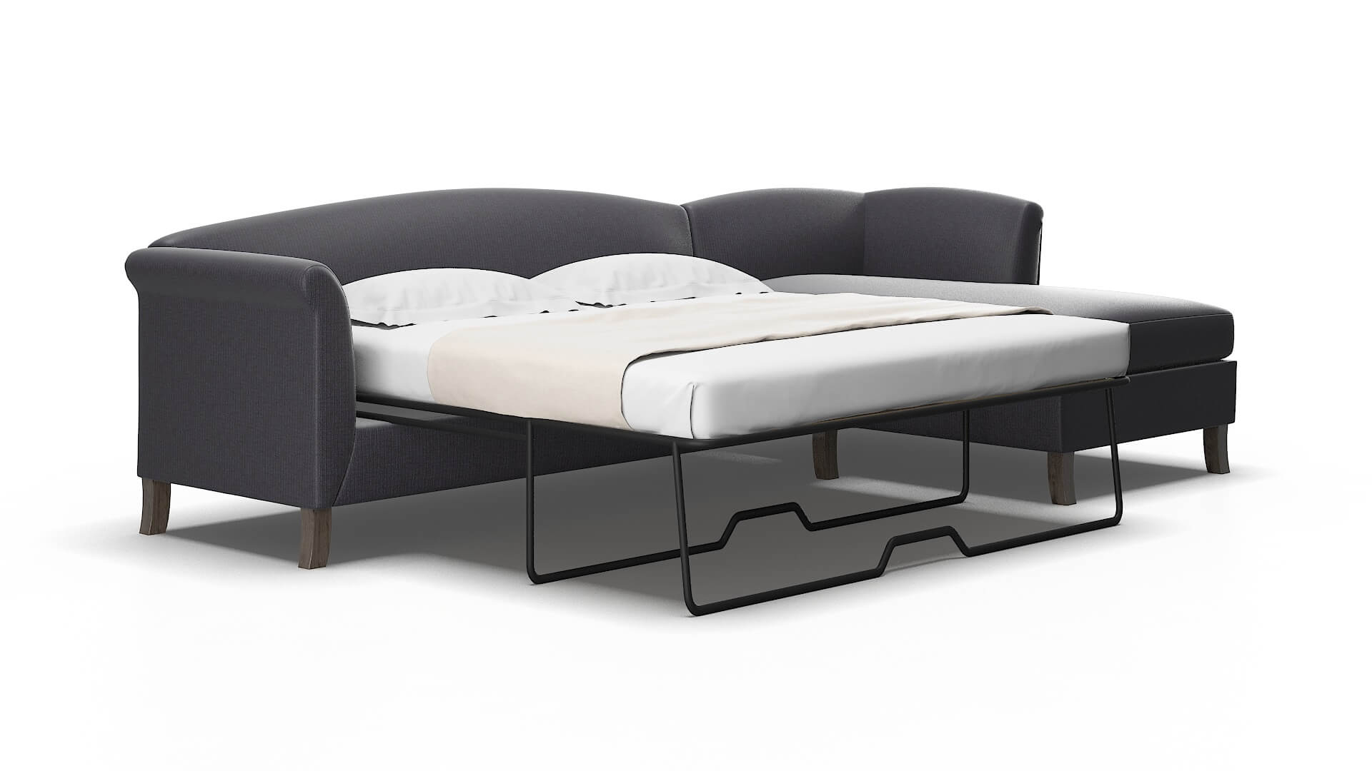 Crete Parker charcoal Panel sleeper Espresso Legs  2