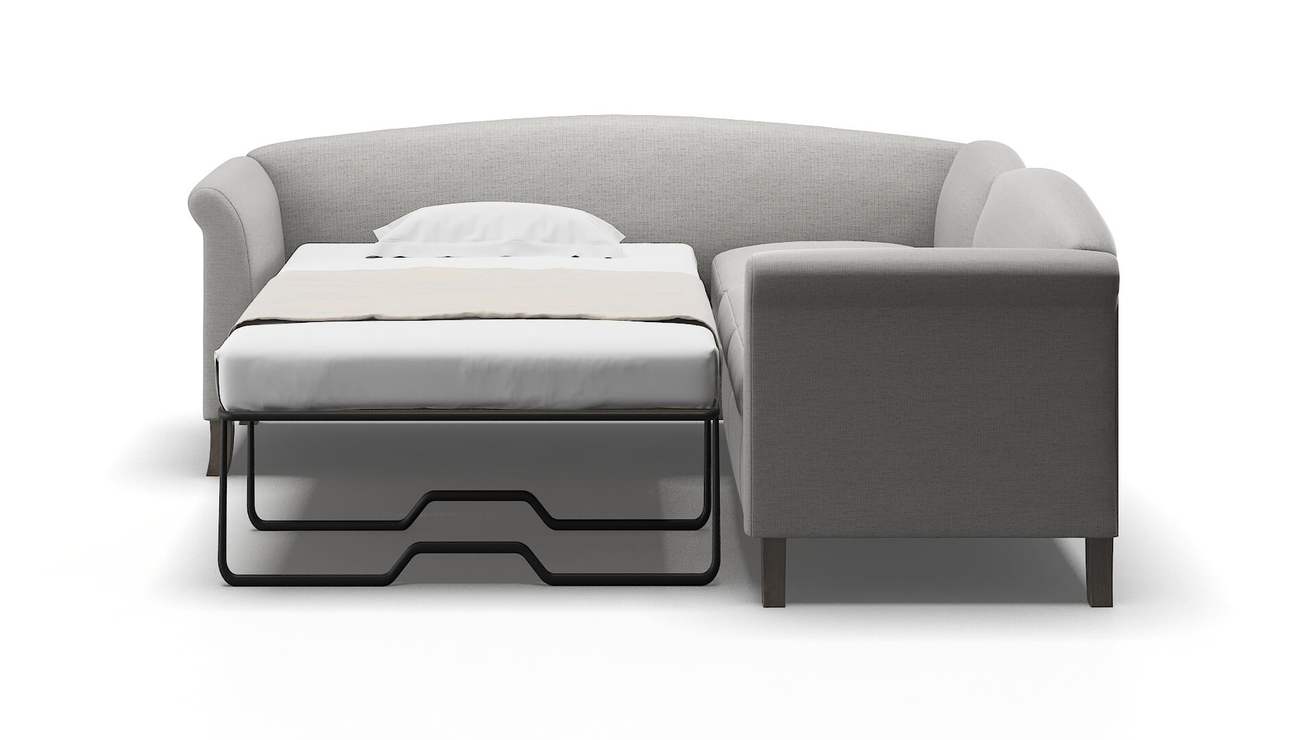 Crete Parker Silver Sectional Sleeper Espresso legs 1