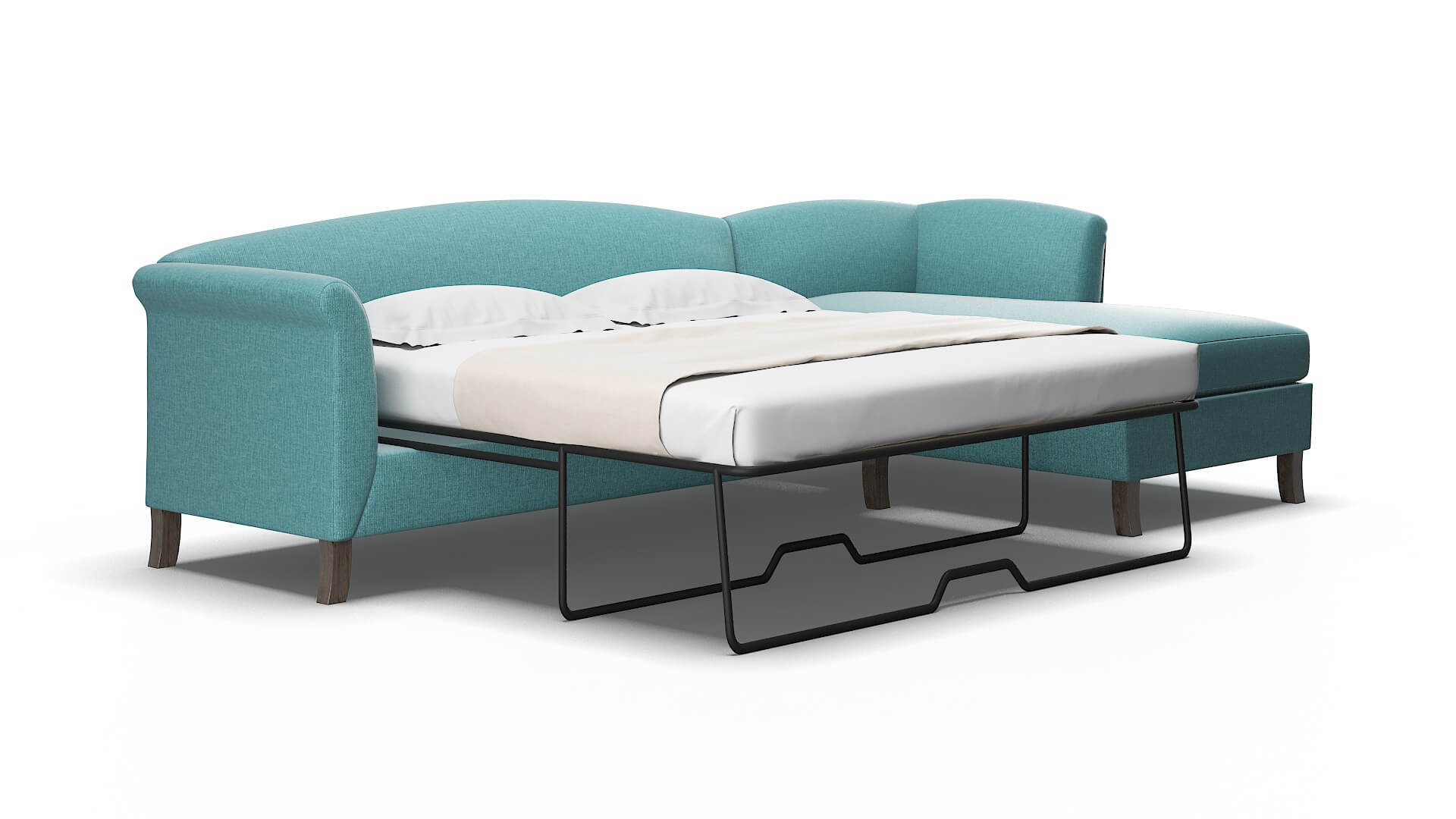 Crete Parker Turquoise Panel Sleeper espresso legs 2