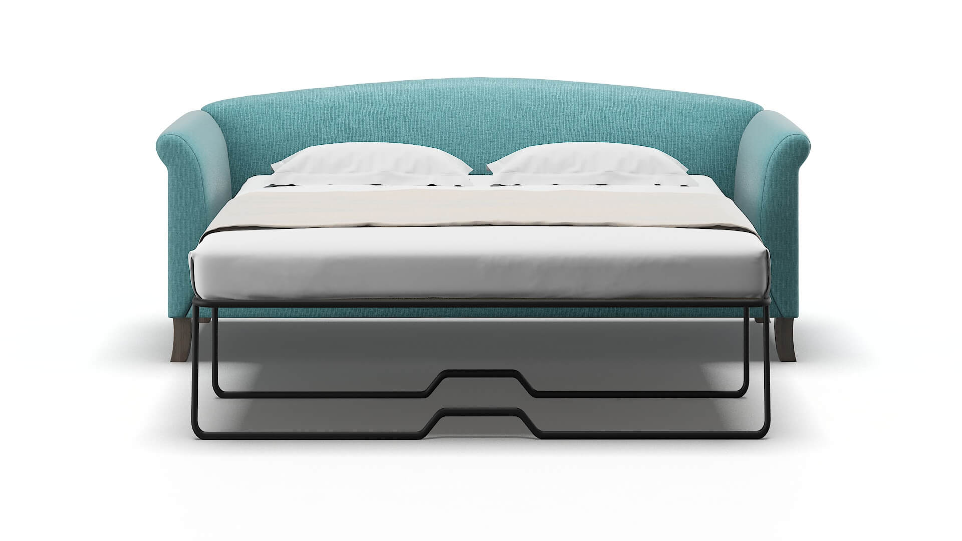 Crete Parker Turquoise Sofa Sleeper Espresso legs 1