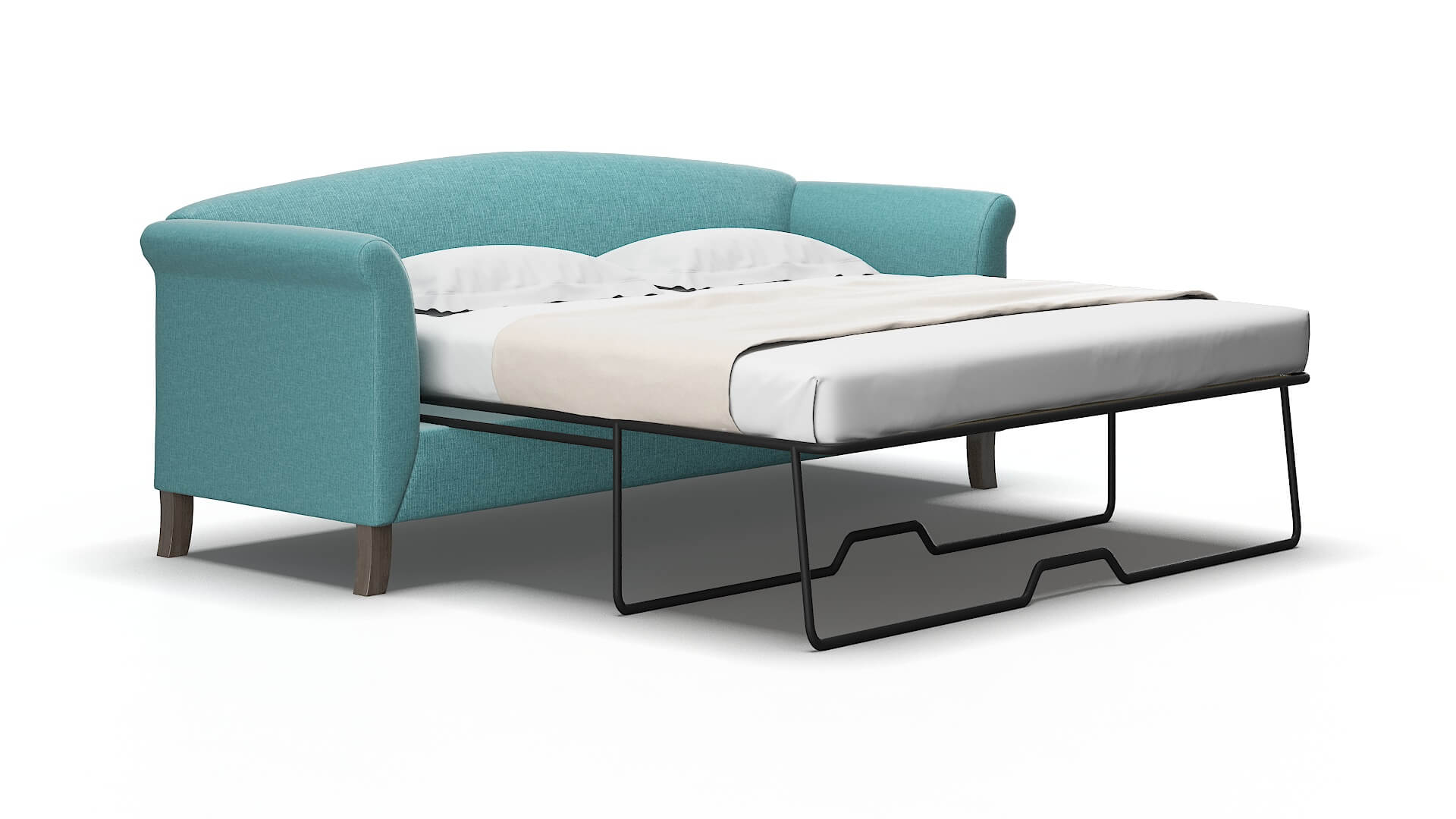 Crete Parker Turquoise Sofa Sleeper Espresso legs 2