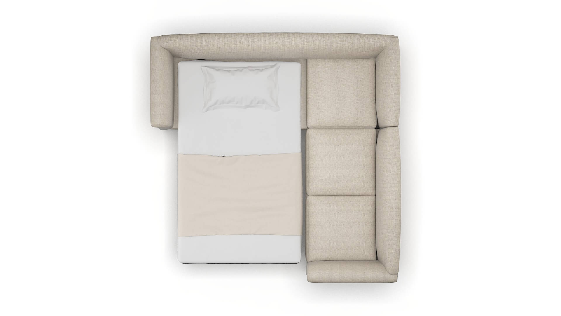 Crete Parker Wheat Sectional Sleeper Espresso legs 3