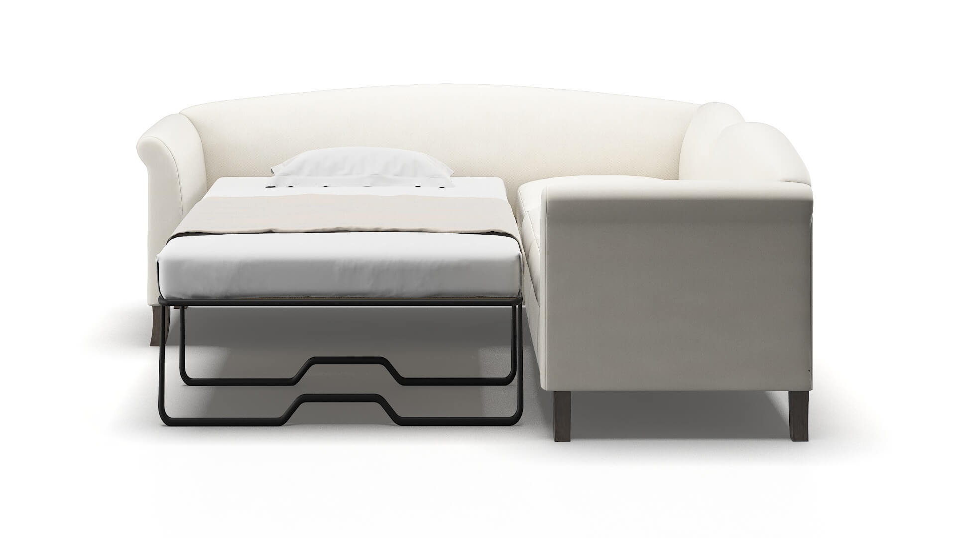 Crete R_prize Cream Sectional Sleeper Espresso legs 1