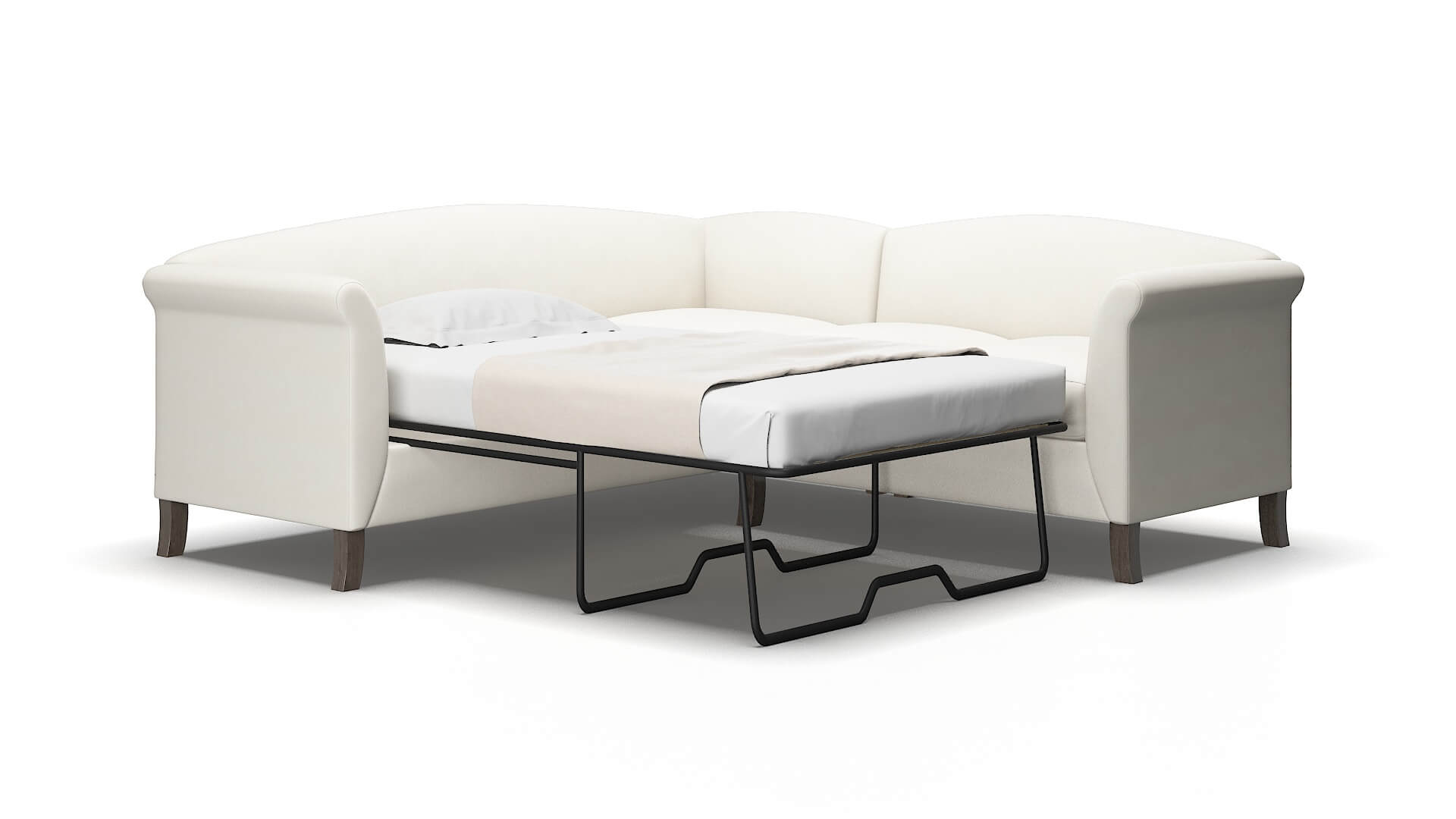 Crete R_prize Cream Sectional Sleeper Espresso legs 2