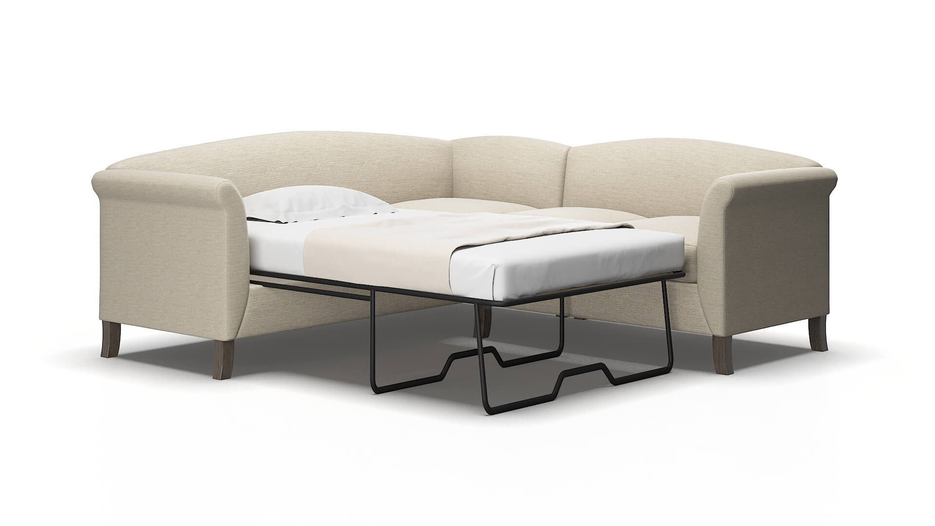 Crete Rocket Dove Sectional Sleeper Espresso legs 2