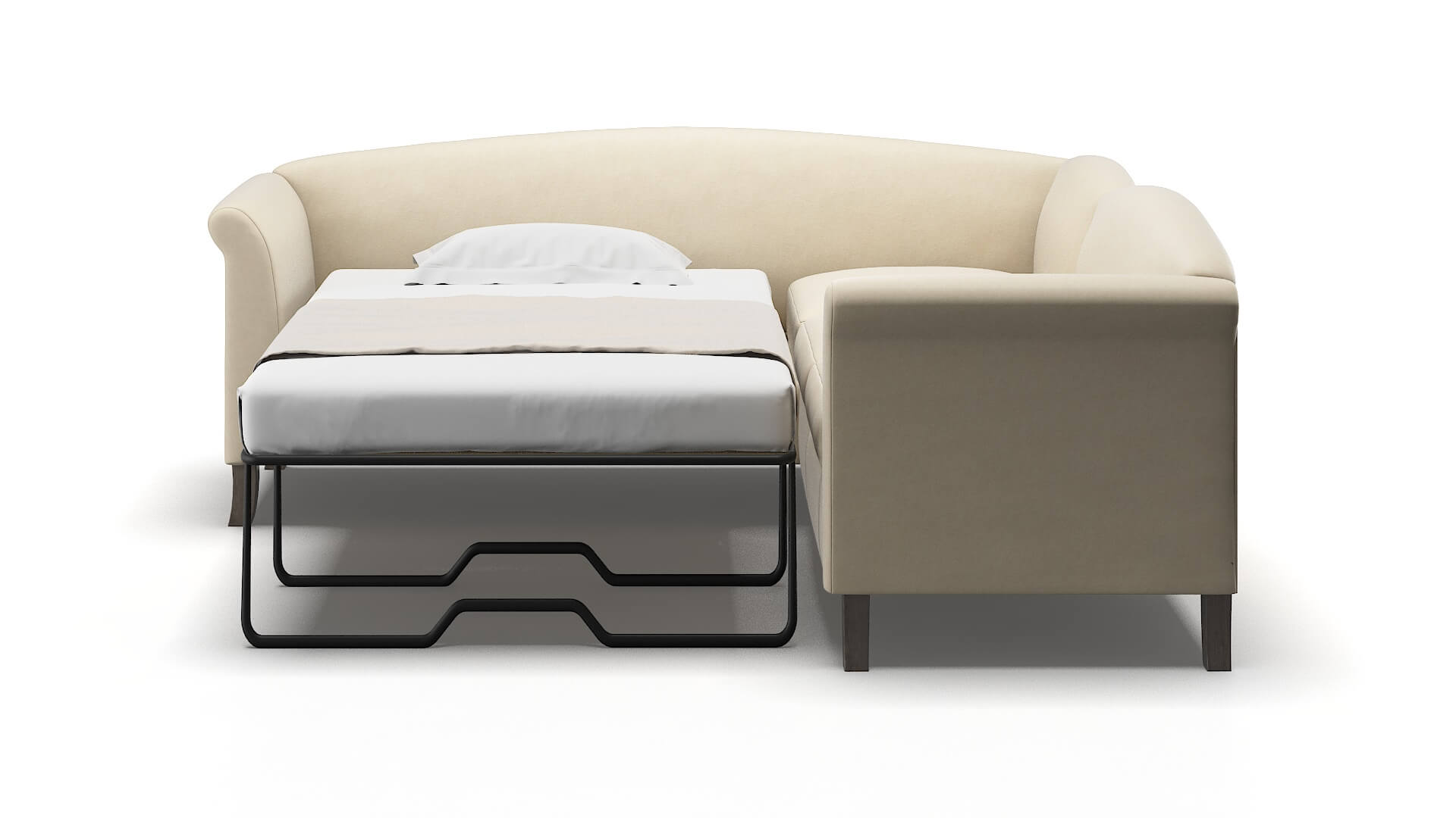 Crete Rocket Sand Sectional Sleeper Espresso legs 1