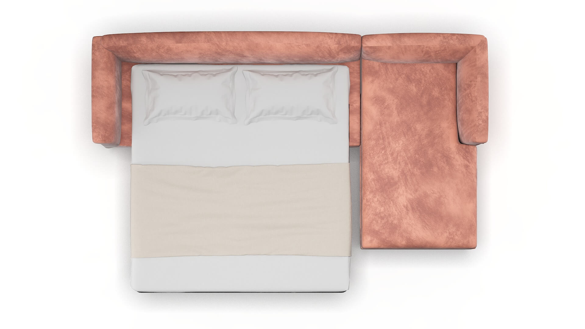 Crete Royale Blush Panel Sleeper Espresso legs 3