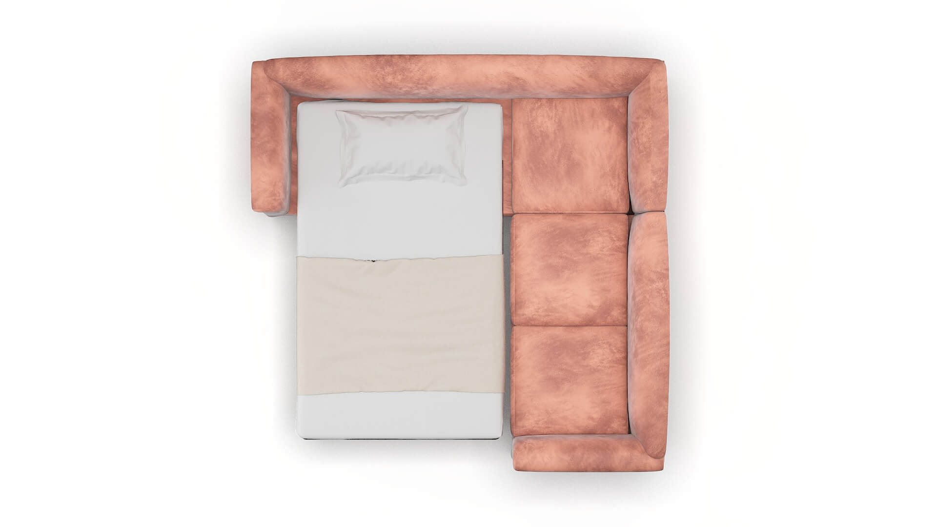 Crete Royale Blush Sectional Sleeper Espresso legs 3