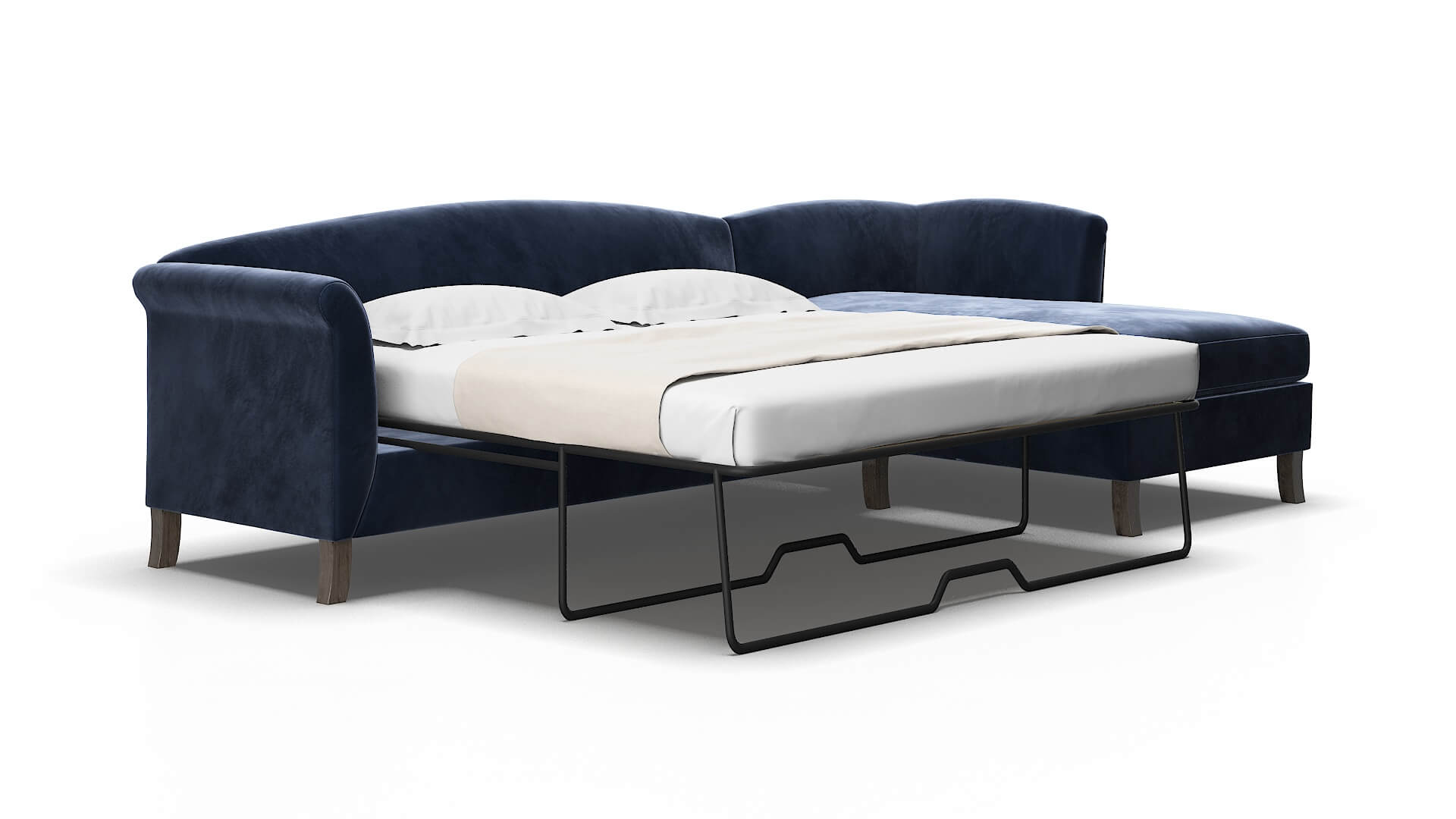 Crete Royale cobalt Panel sleeper Espresso Legs  2