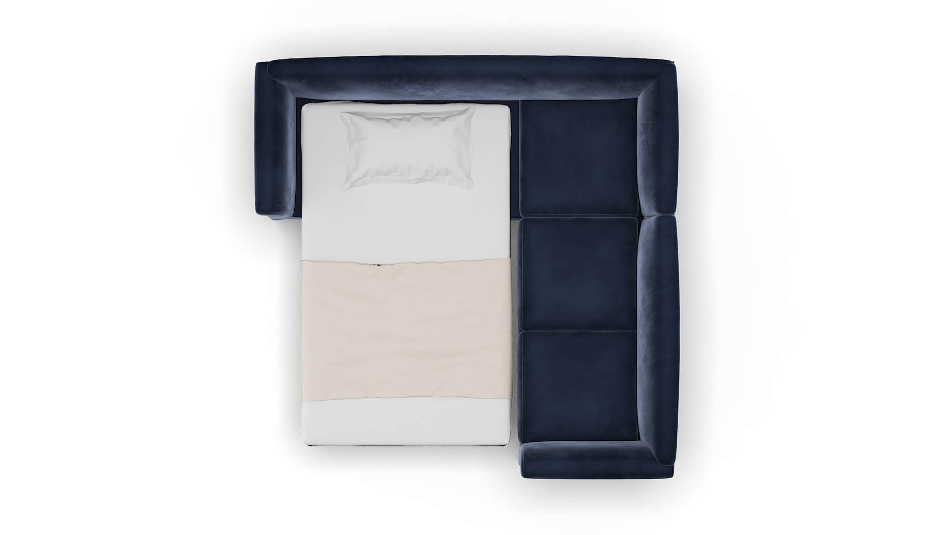 Crete Royale Cobalt Sectional Sleeper Espresso legs 3