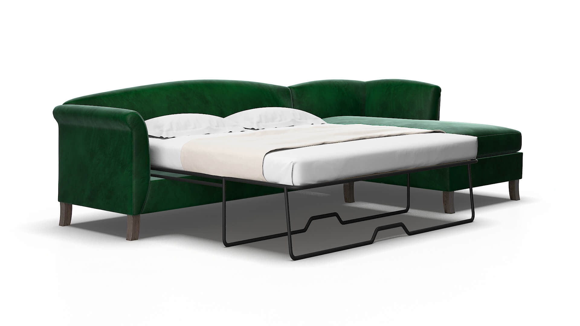 Crete Royale evergreen Panel sleeper Espresso Legs  2