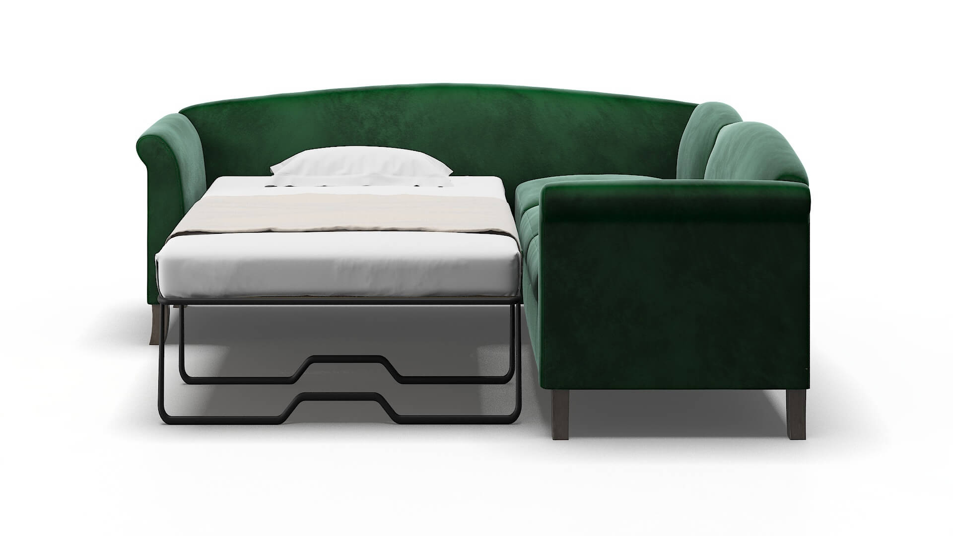Crete Royale Evergreen Sectional Sleeper Espresso legs 1