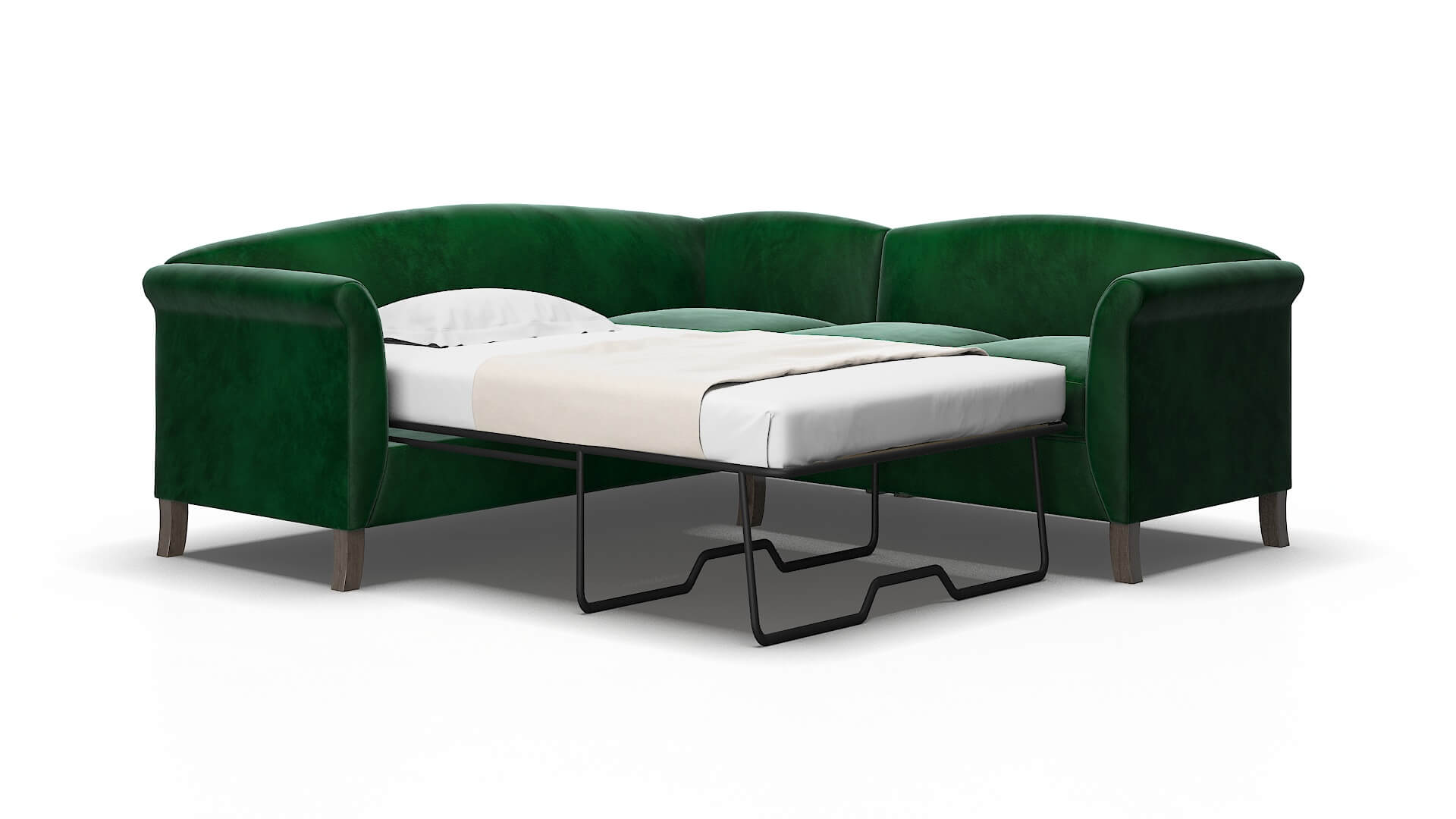 Crete Royale evergreen Sectional sleeper Espresso Legs  2
