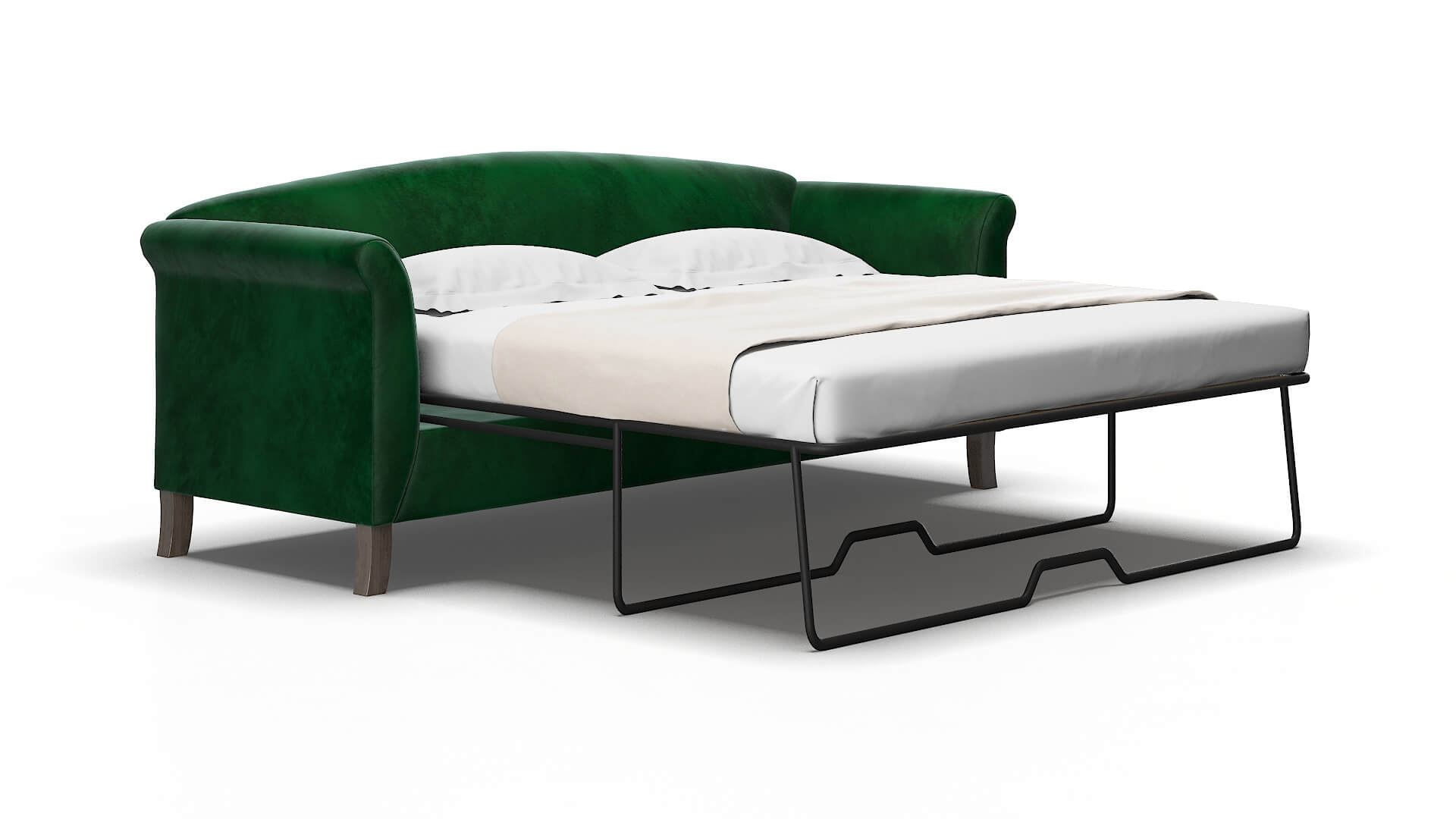 Crete Royale evergreen Sofa sleeper Espresso Legs  2