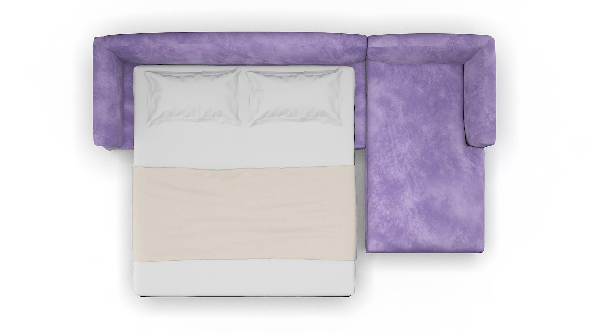 Crete Royale Lavender Panel Sleeper Espresso legs 3