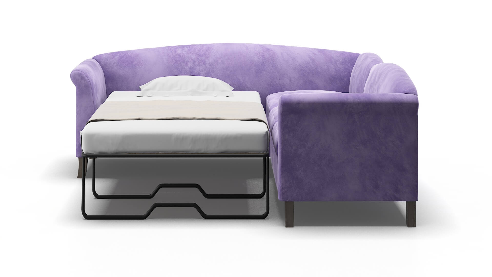 Crete Royale Lavender Sectional Sleeper Espresso legs 1