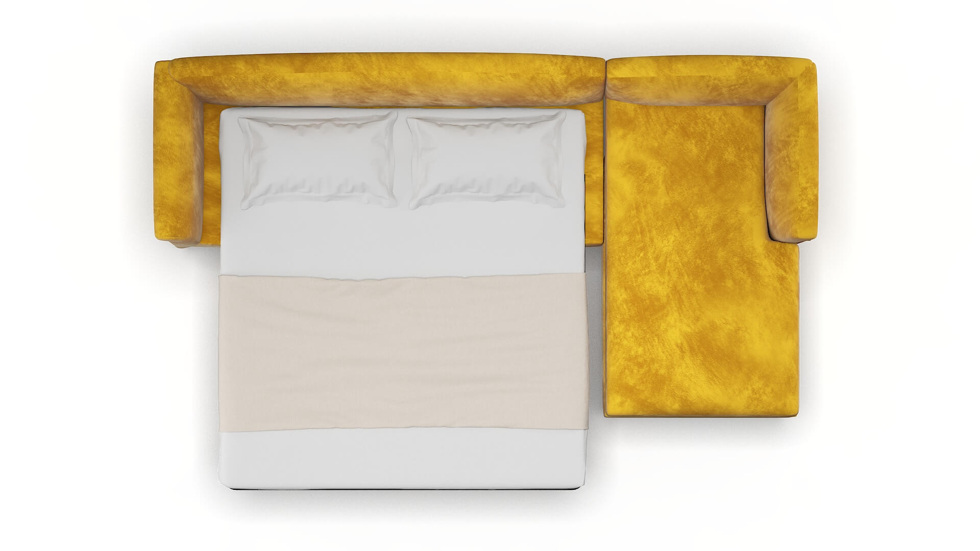 Crete Royale Marigold Panel Sleeper Espresso legs 3