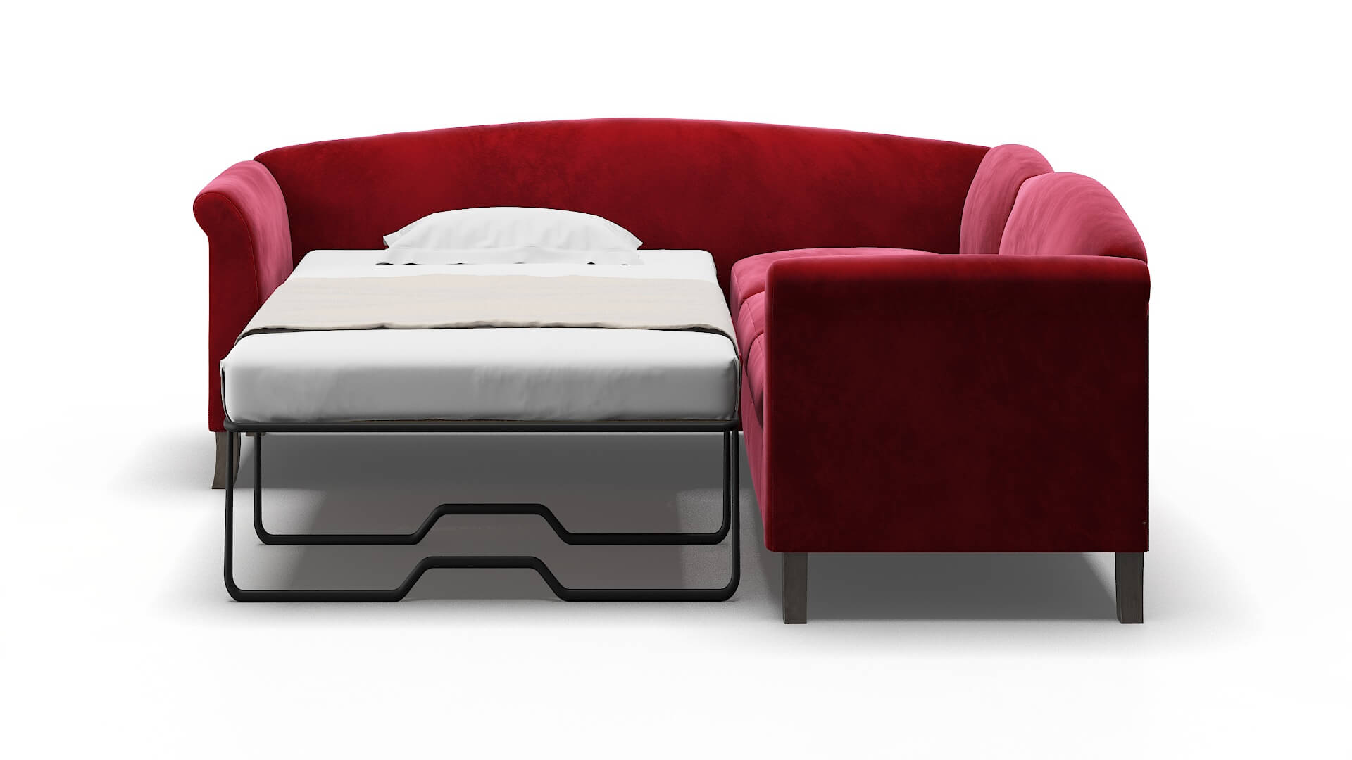 Crete Royale Ruby Sectional Sleeper Espresso legs 1