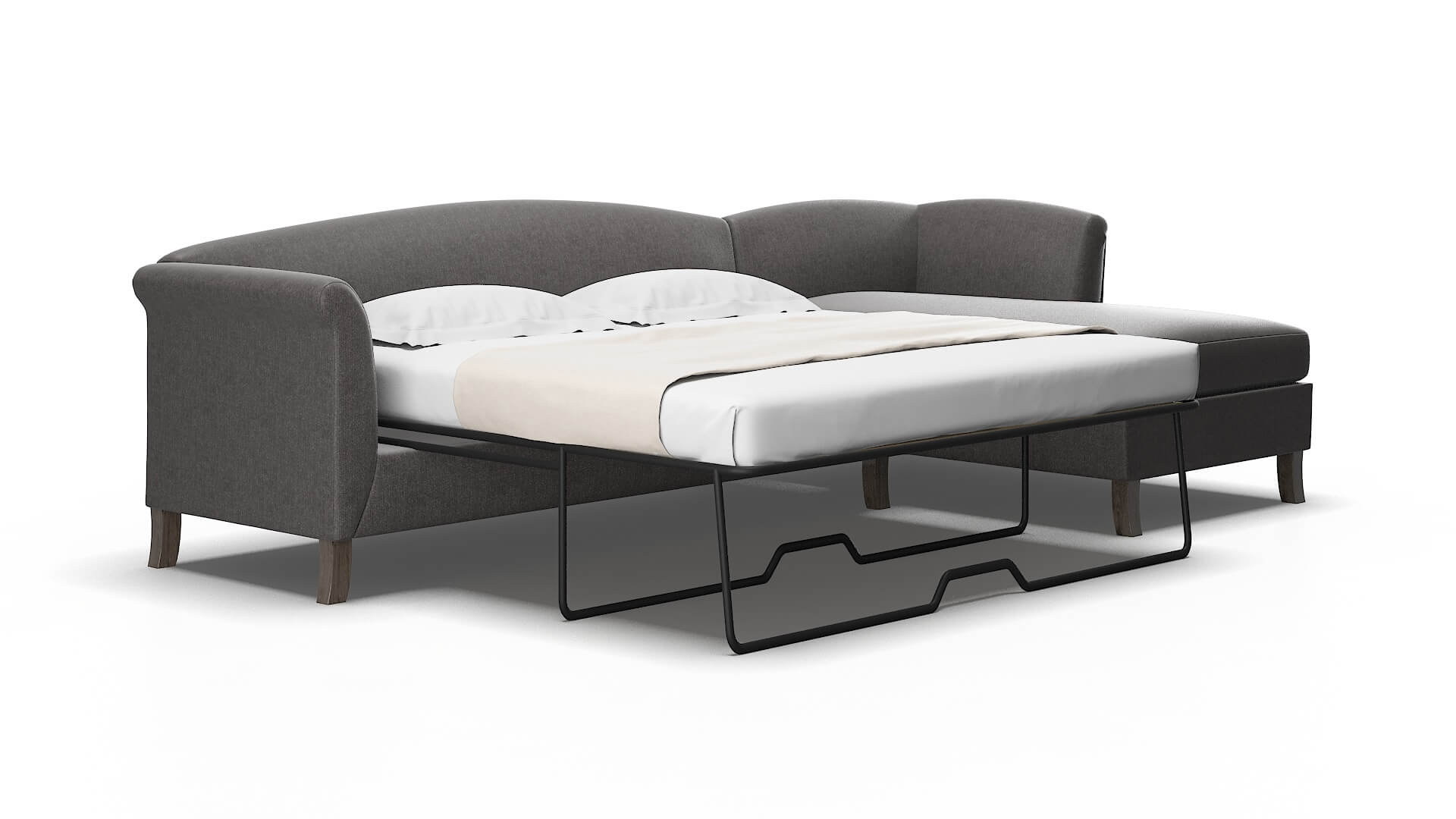 Crete Sasha grey Panel sleeper Espresso Legs  2