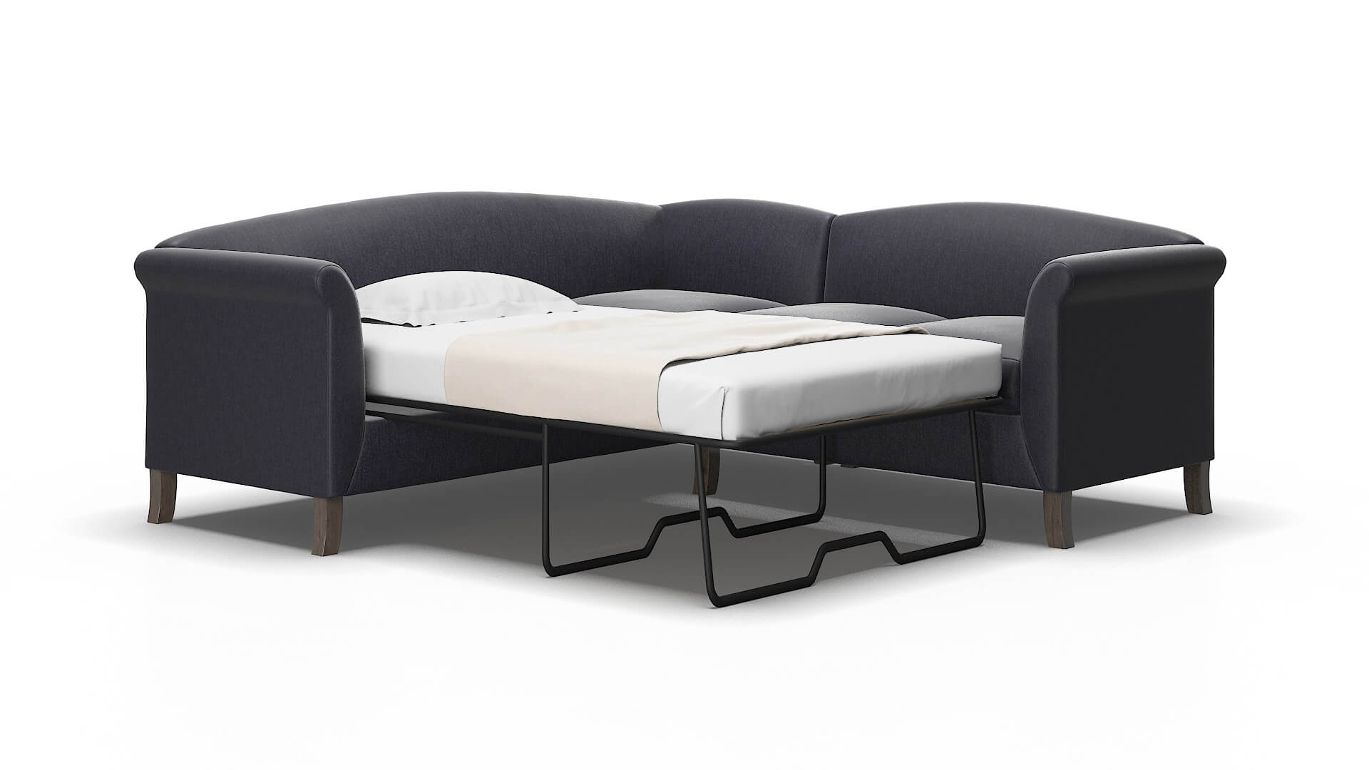 Crete Sasha navy Sectional sleeper Espresso Legs  2