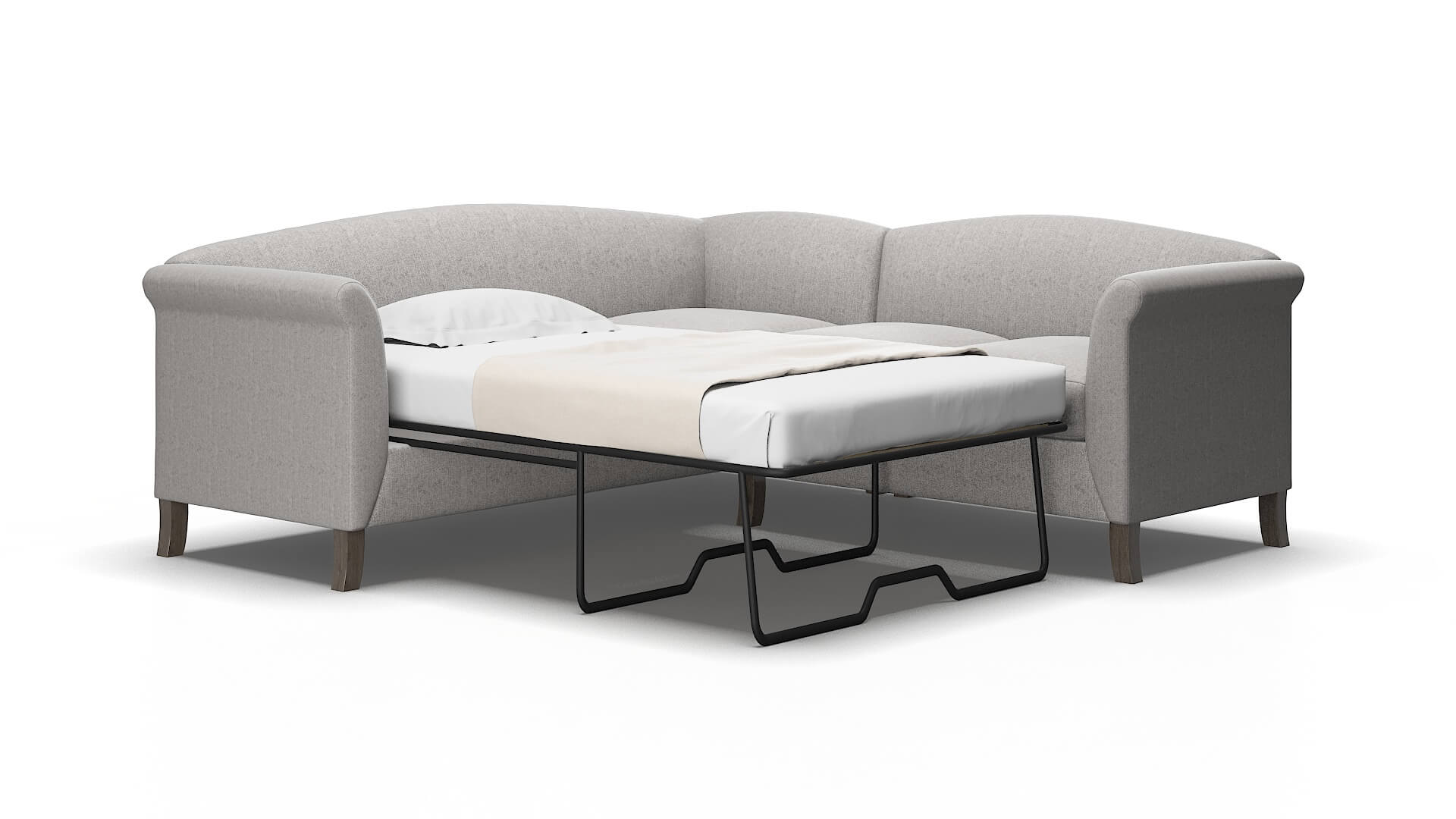 Crete Sasha silver Sectional sleeper Espresso Legs  2