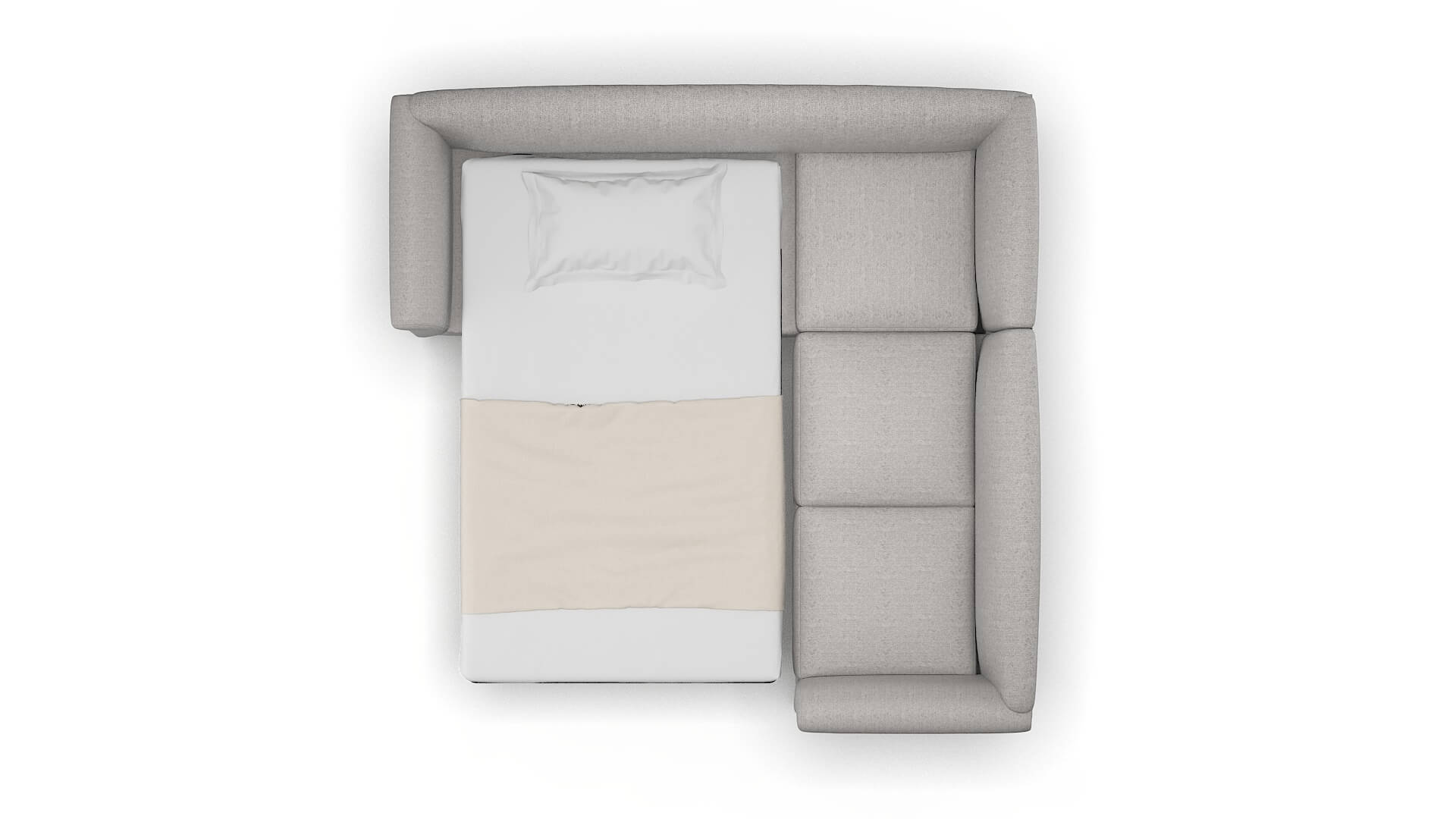 Crete Sasha Silver Sectional Sleeper Espresso legs 3