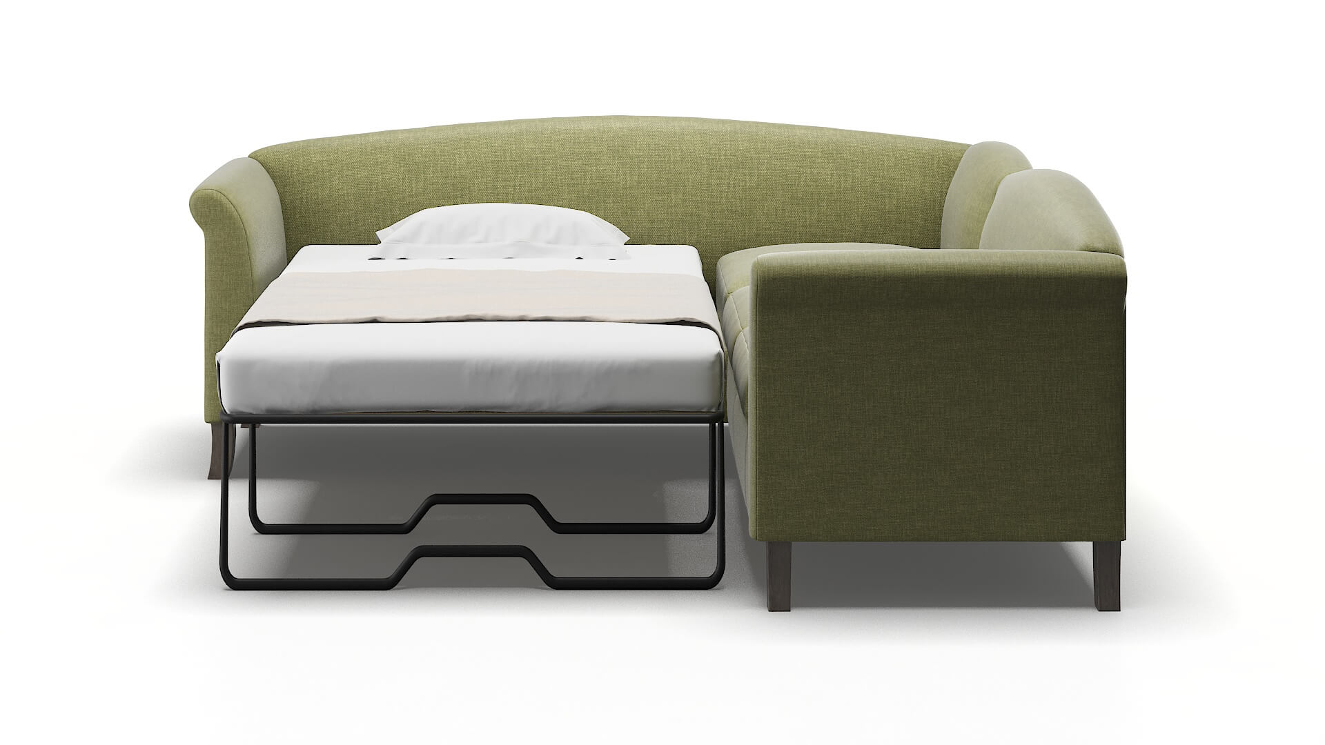 Crete Simplex Sour_apple Sectional Sleeper Espresso legs 1