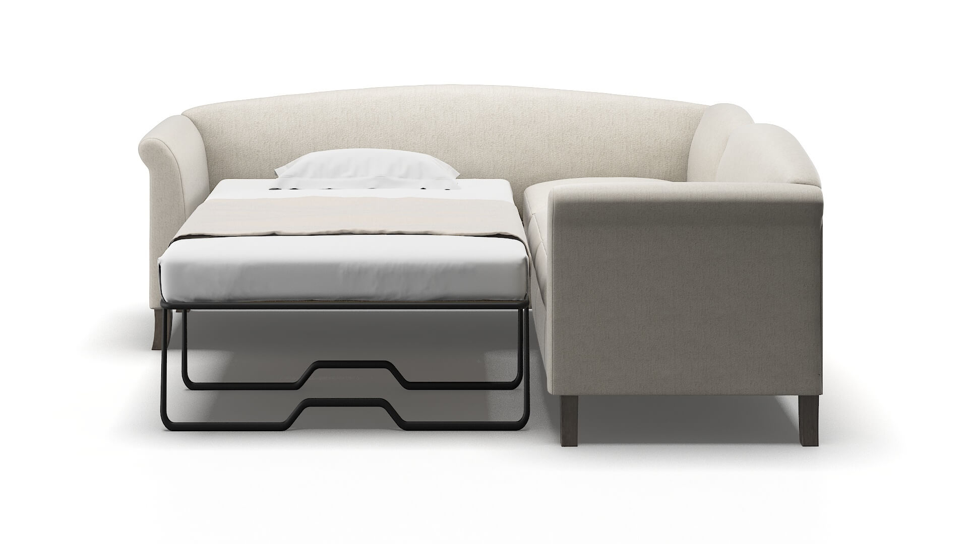 Crete Terrain Natural Sectional Sleeper Espresso legs 1