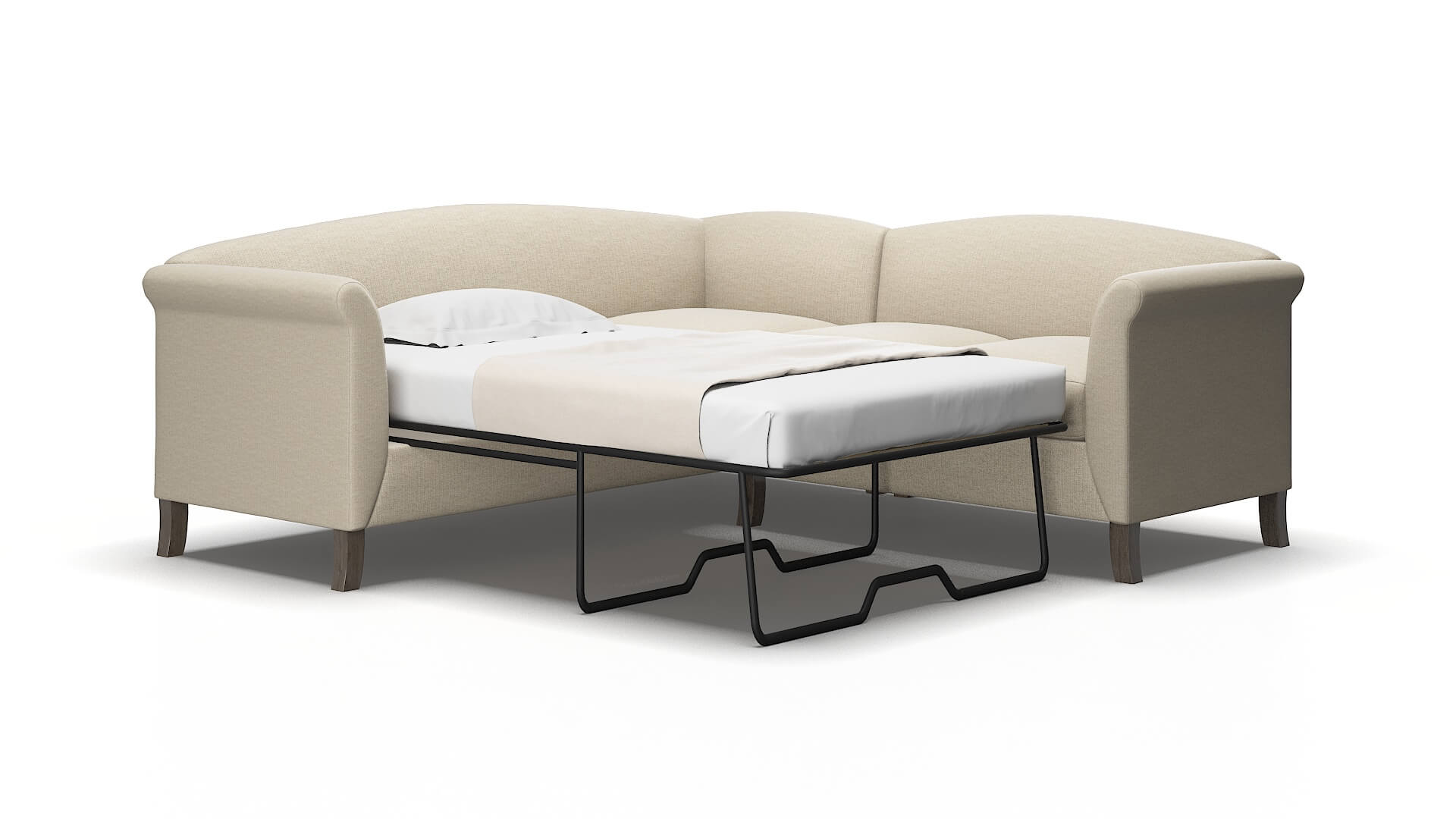 Crete Urban_d silver Sectional sleeper Espresso Legs  2