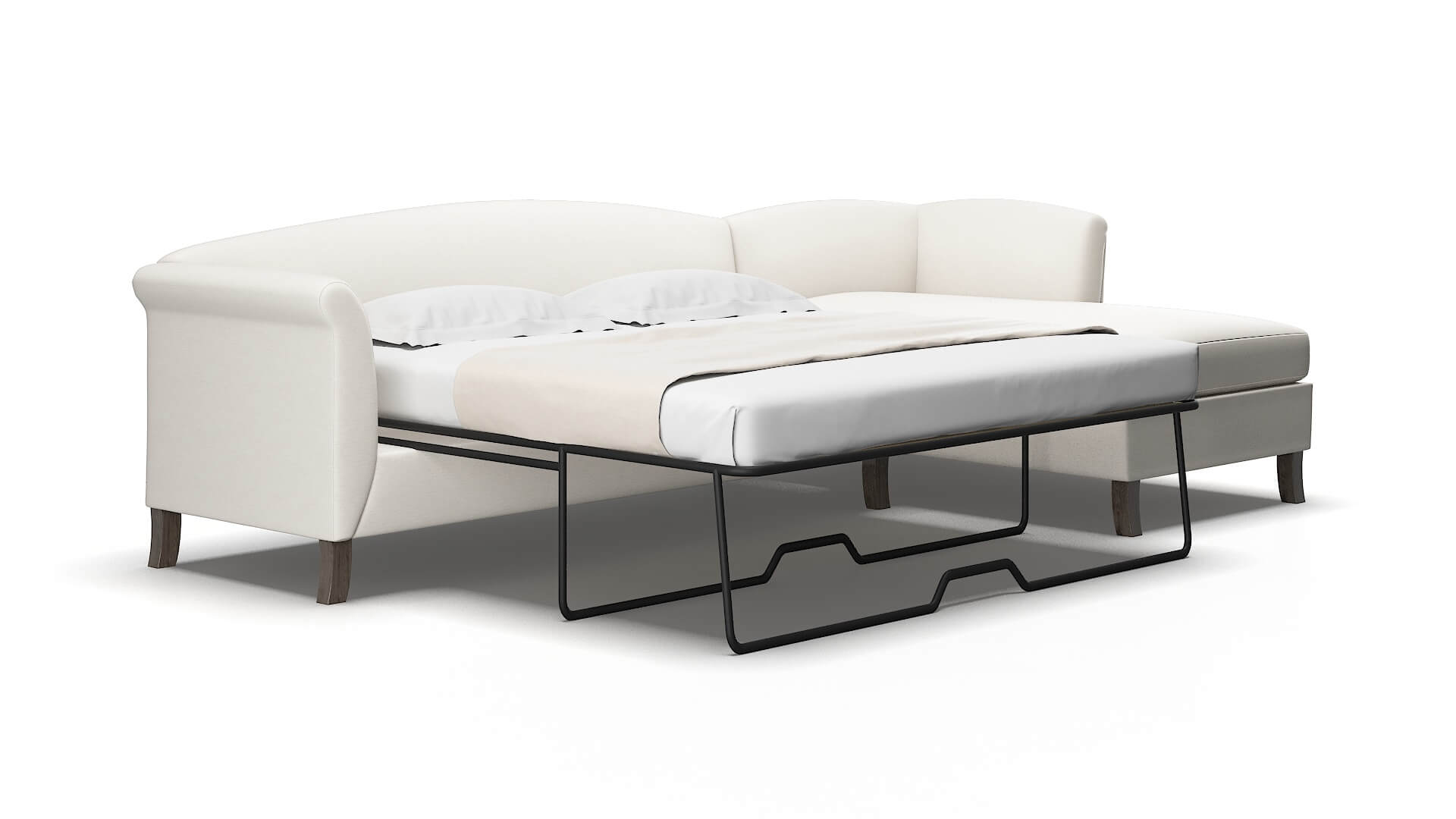 Crete Venice eggshell Panel sleeper Espresso Legs  2