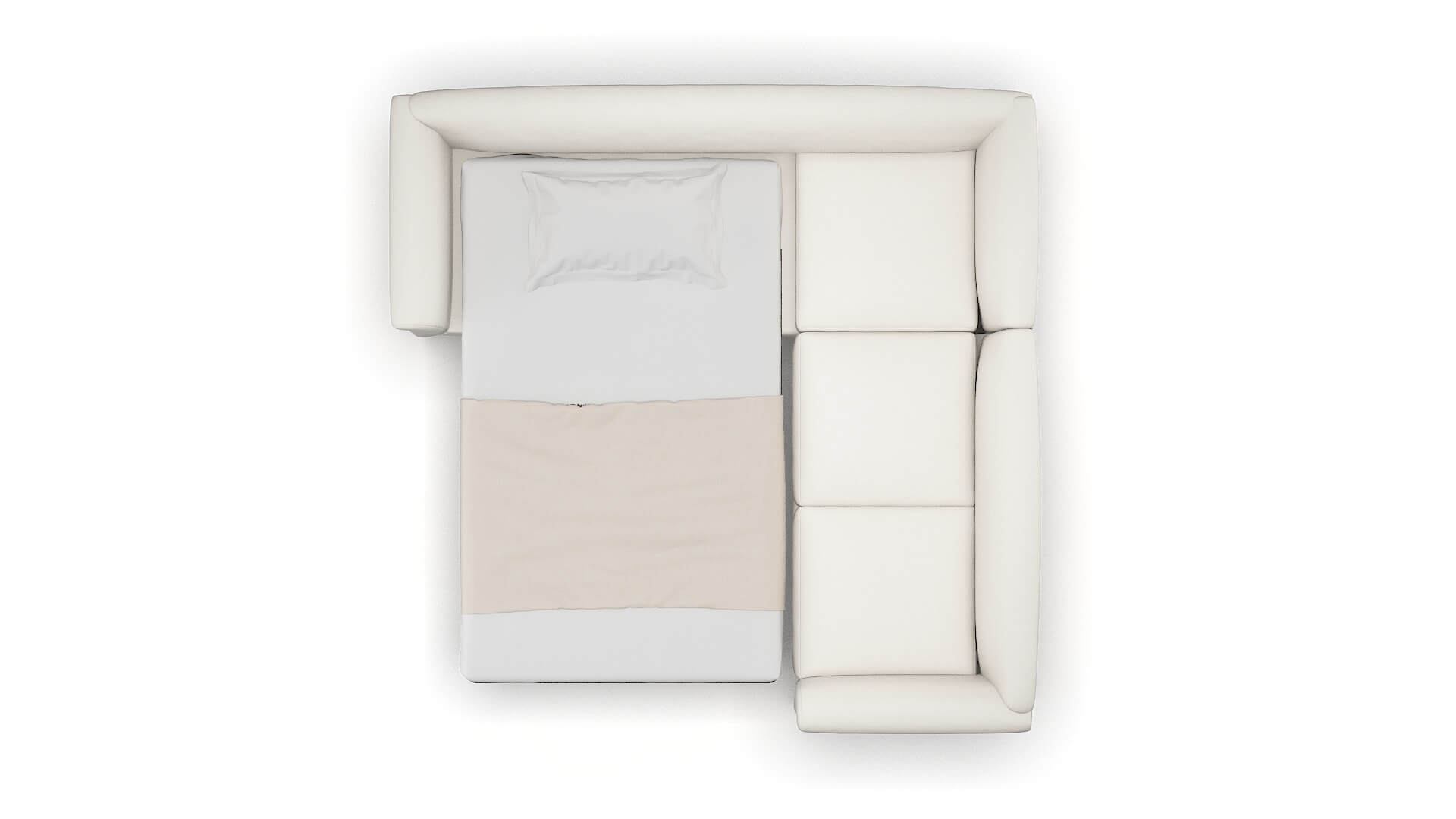 Crete Venice Eggshell Sectional Sleeper Espresso legs 3