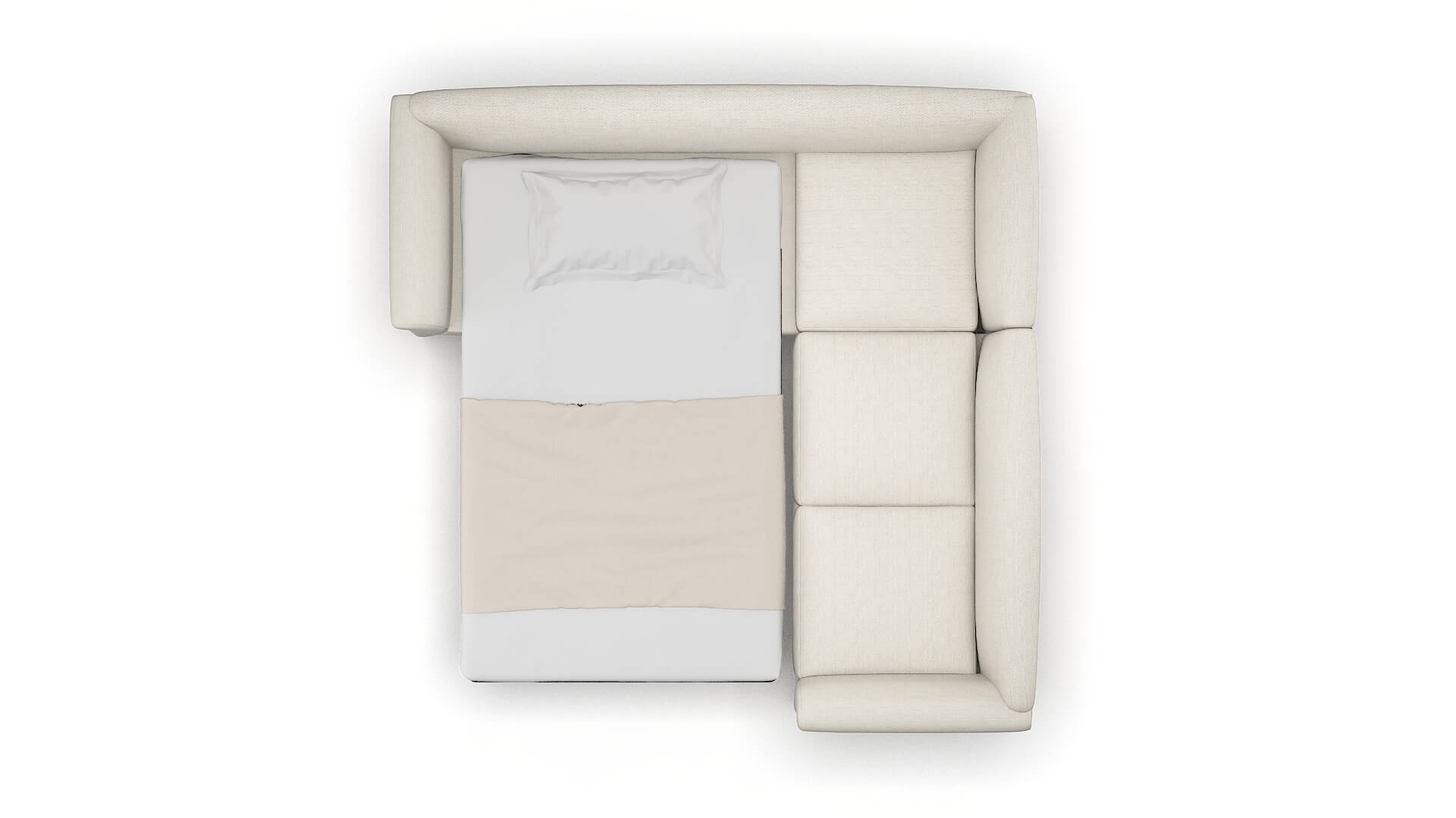 Crete Venus Cream Sectional Sleeper Espresso legs 3