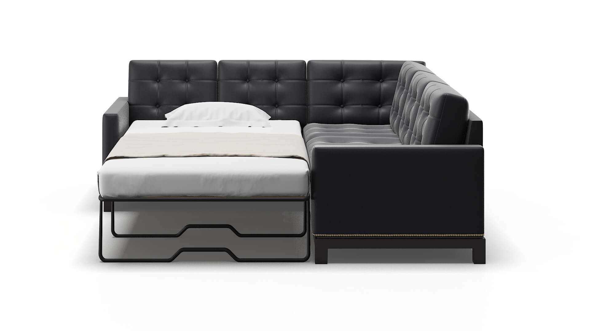 Davos Atlas_plz Navy Sectional Sleeper Espresso legs 1