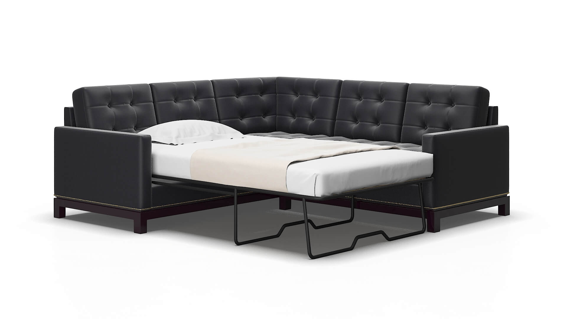 Davos Atlas_plz Navy Sectional Sleeper espresso legs 2